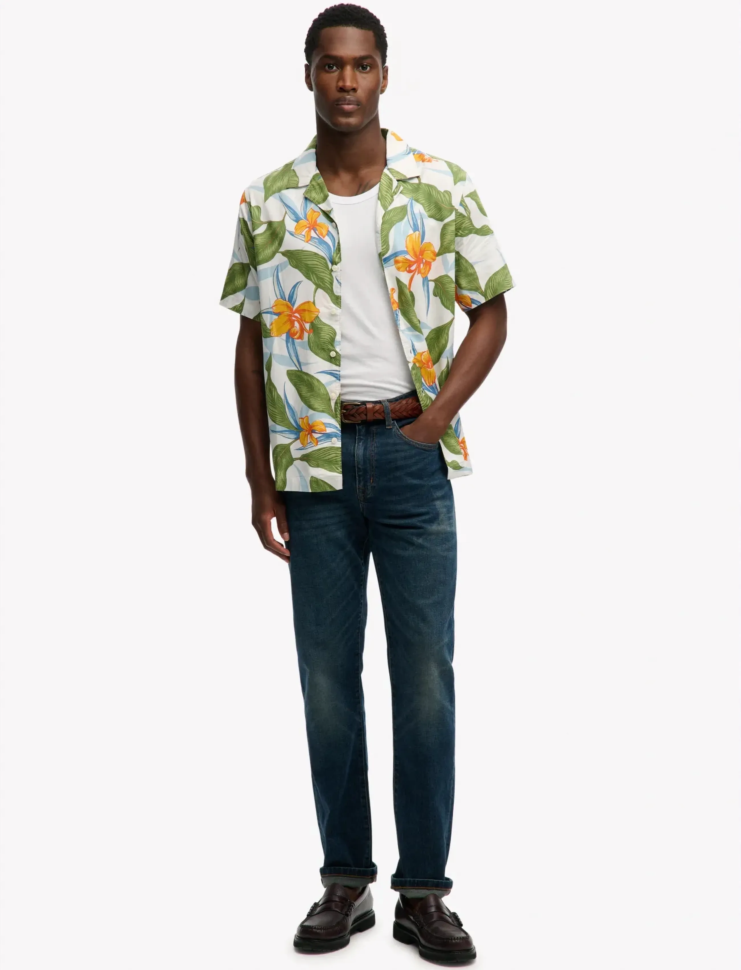 Superdry - HAWAIIAN PRINT S/S SHIRT - kortærmede skjorter - evergreen hawaiian optic - 5