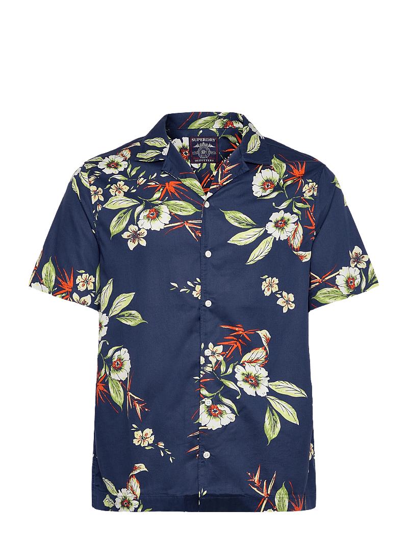 Superdry - HAWAIIAN PRINT S/S SHIRT - lühikeste varrukatega särgid - cabana navy - 1
