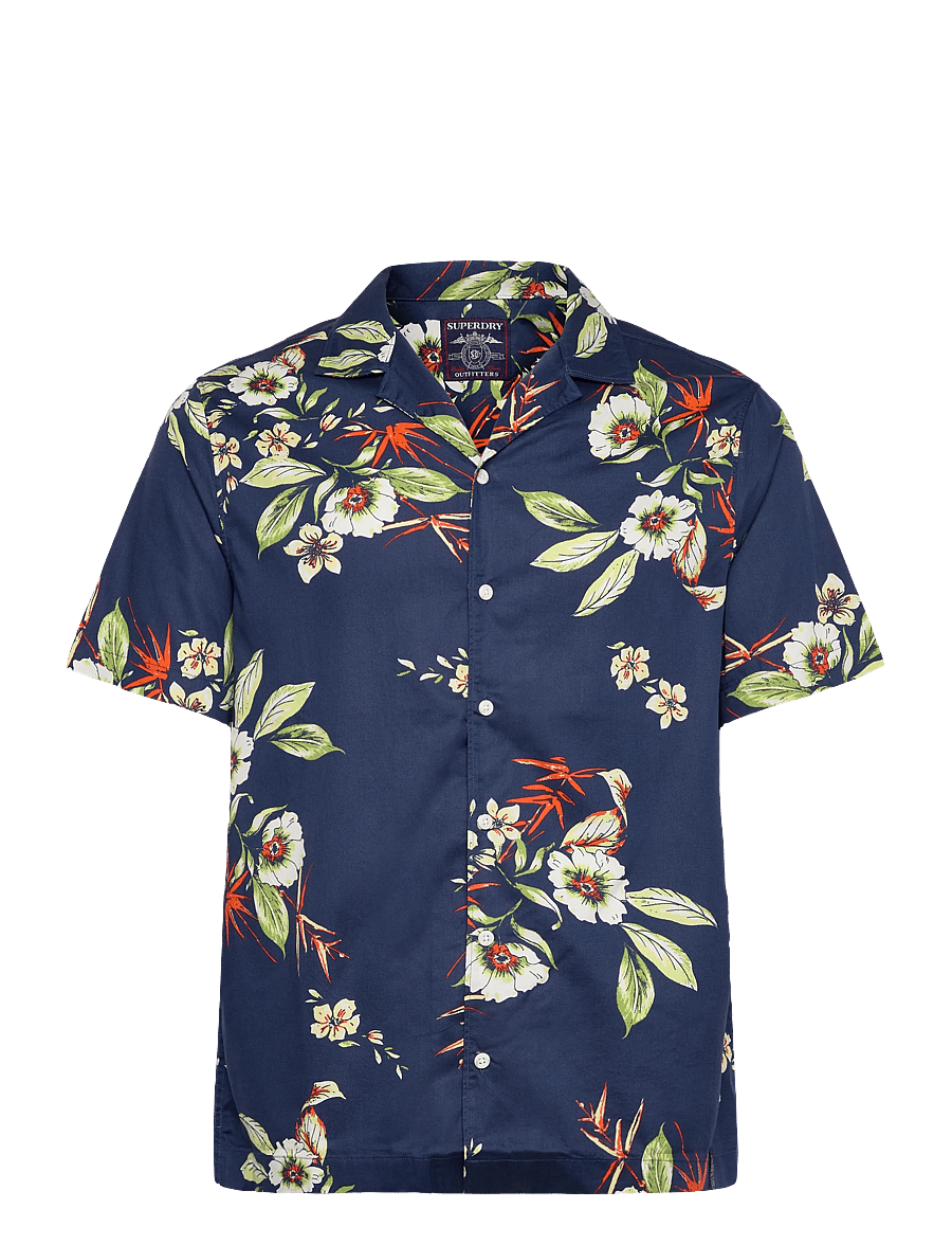 Superdry - HAWAIIAN PRINT S/S SHIRT - kurzarmhemden - cabana navy - 1