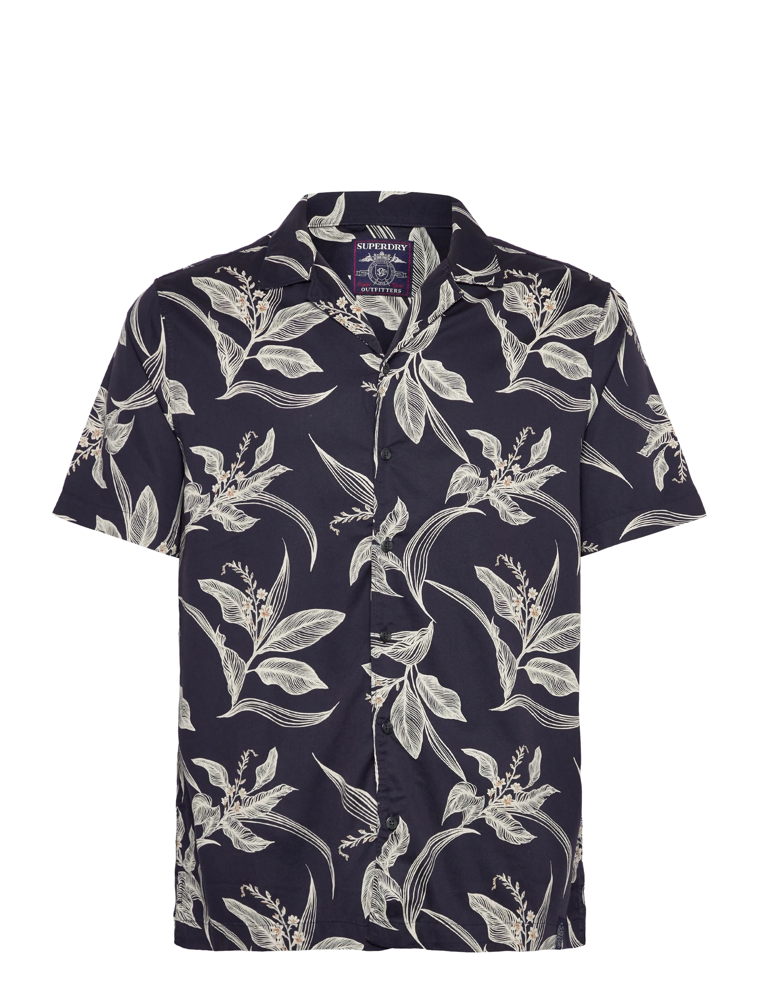 Superdry HAWAIIAN PRINT S/S SHIRT - Särgid - CANNA LEAVES NAVY / navy