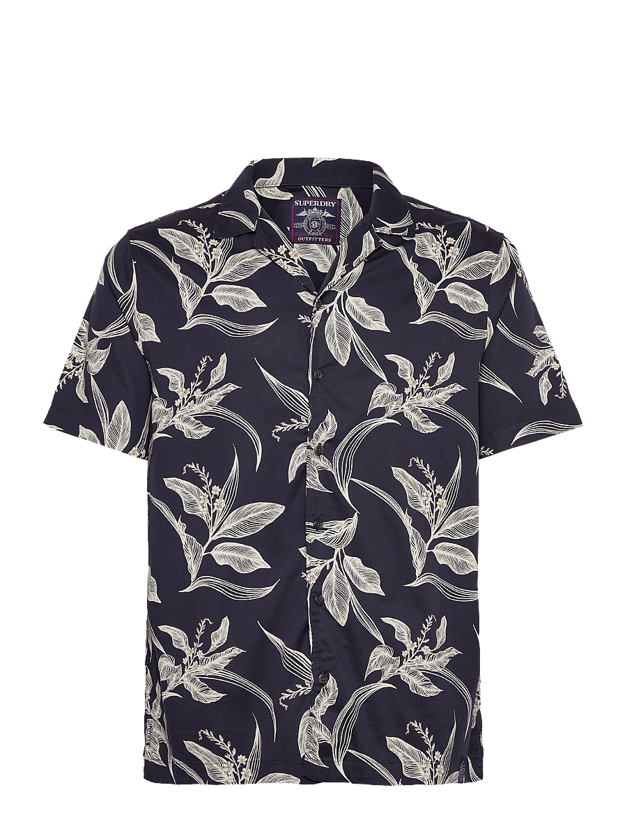 Superdry - HAWAIIAN PRINT S/S SHIRT - kurzarmhemden - canna leaves navy - 1