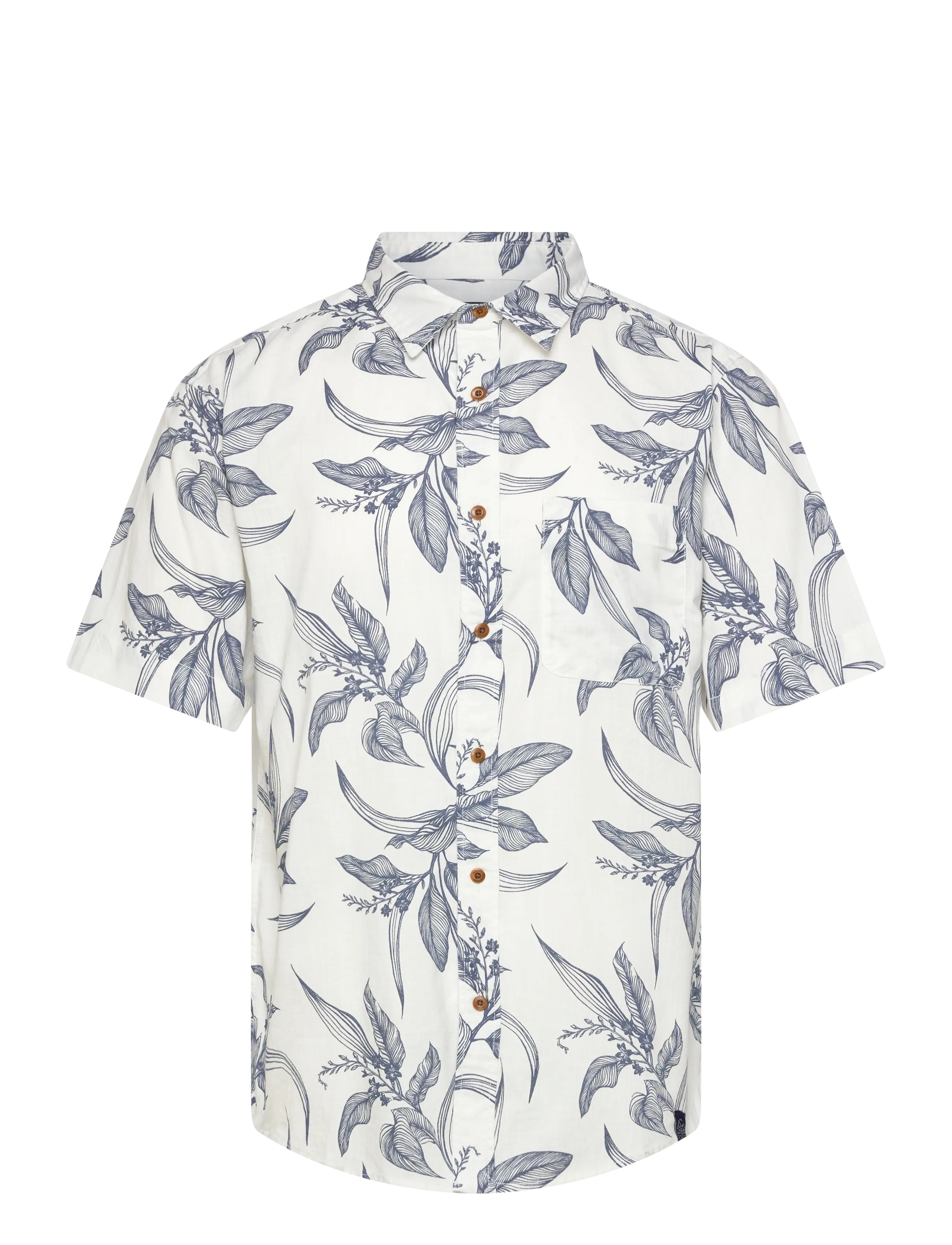 Superdry VINTAGE LOOM S/S SHIRT - Särgid - CANNA LEAVES CHINA BLUE / multi