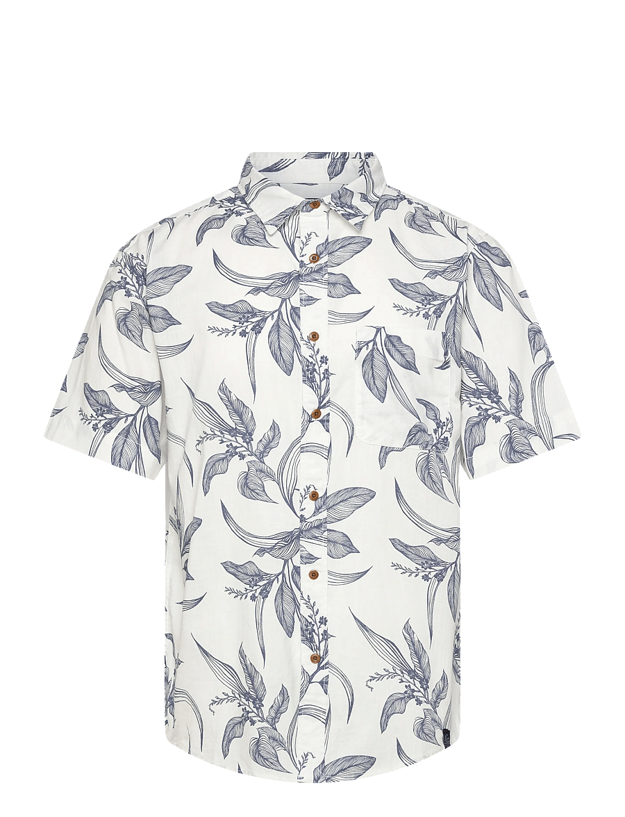 Superdry - VINTAGE LOOM S/S SHIRT - kurzarmhemden - canna leaves china blue - 1