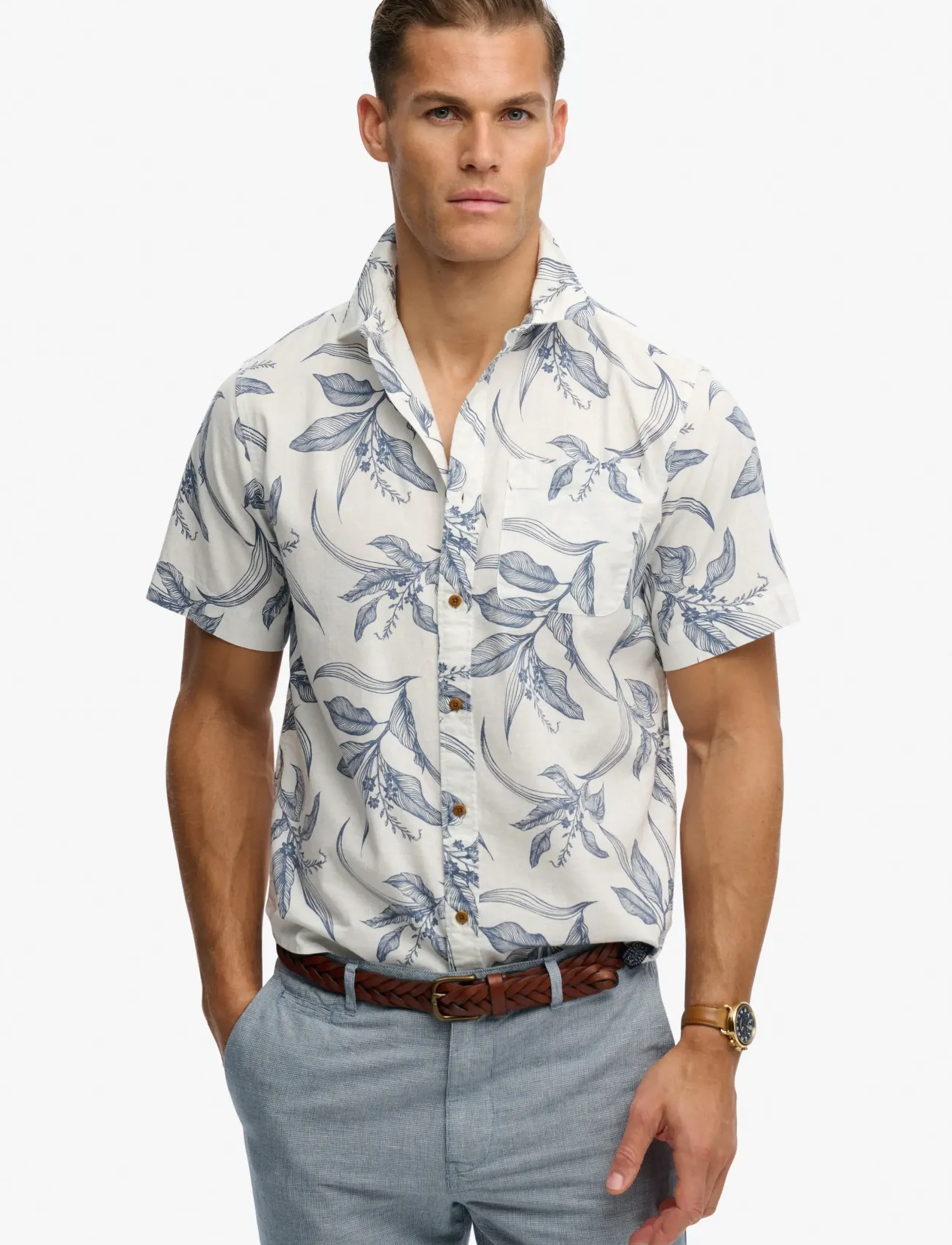 Superdry Vintage Loom S/S Shirt, XXL, Multi/patterned, Skjorter > Kortærmede Shirts, Herre
