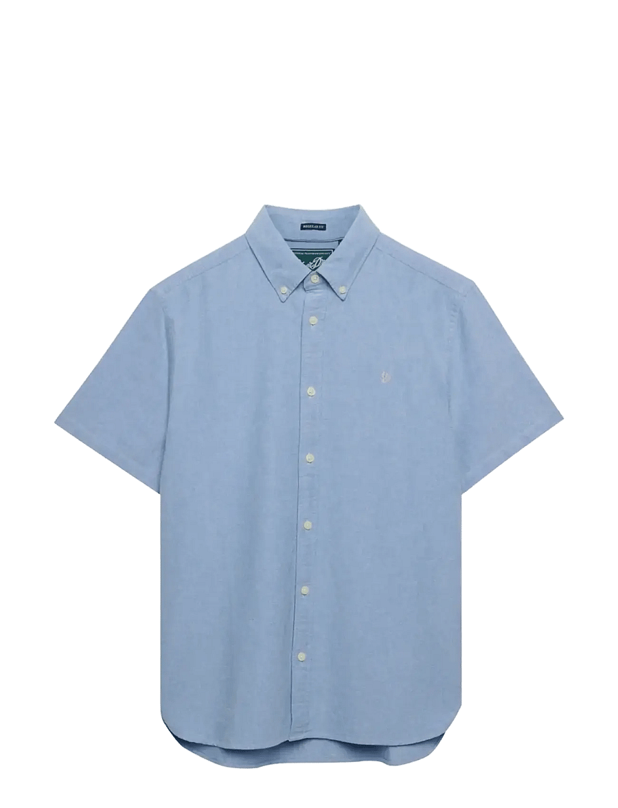Superdry - VINTAGE LOOM S/S SHIRT - kurzarmhemden - mid wash blue hawaiian - 1
