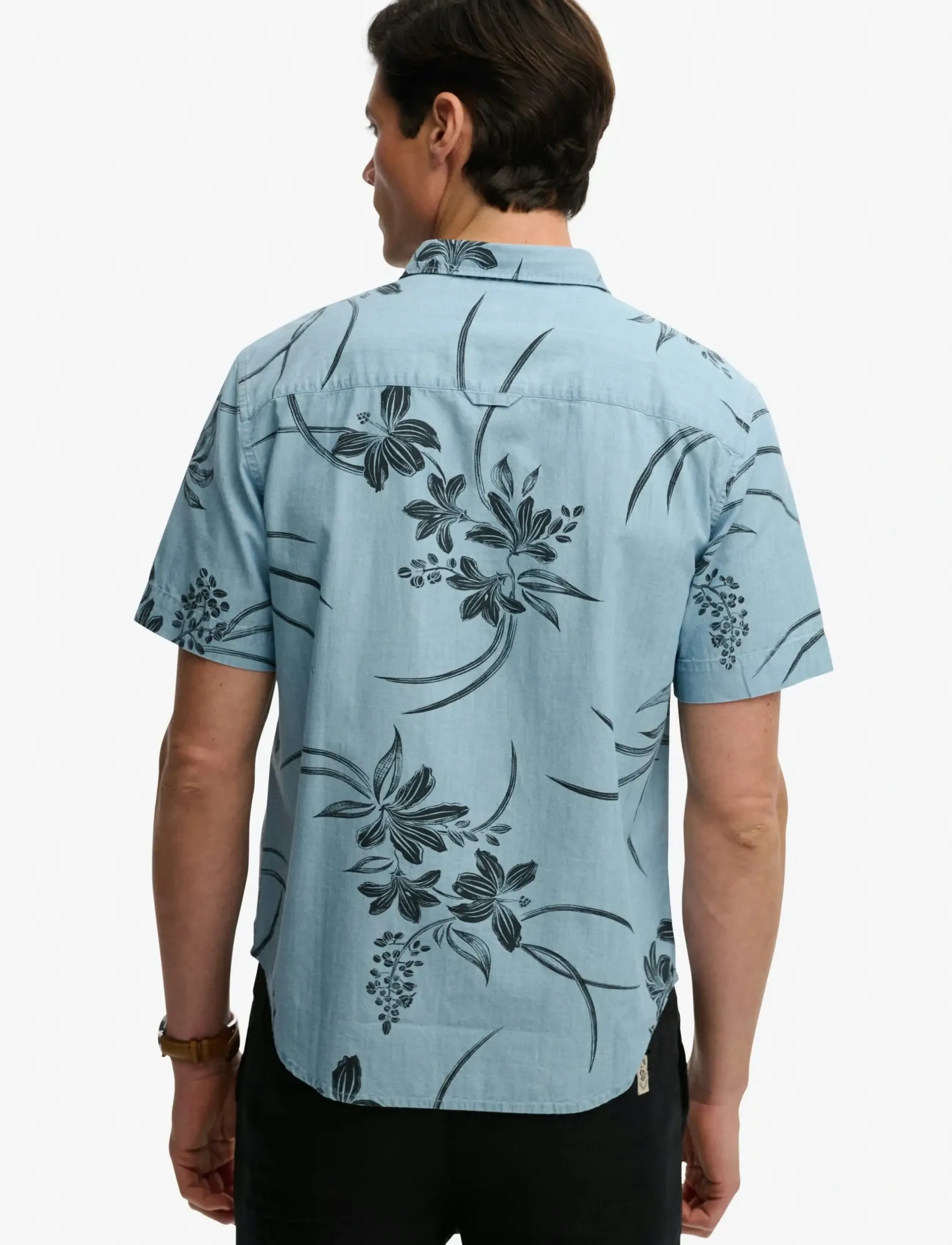 Superdry - VINTAGE LOOM S/S SHIRT - kurzarmhemden - mid wash blue hawaiian - 5