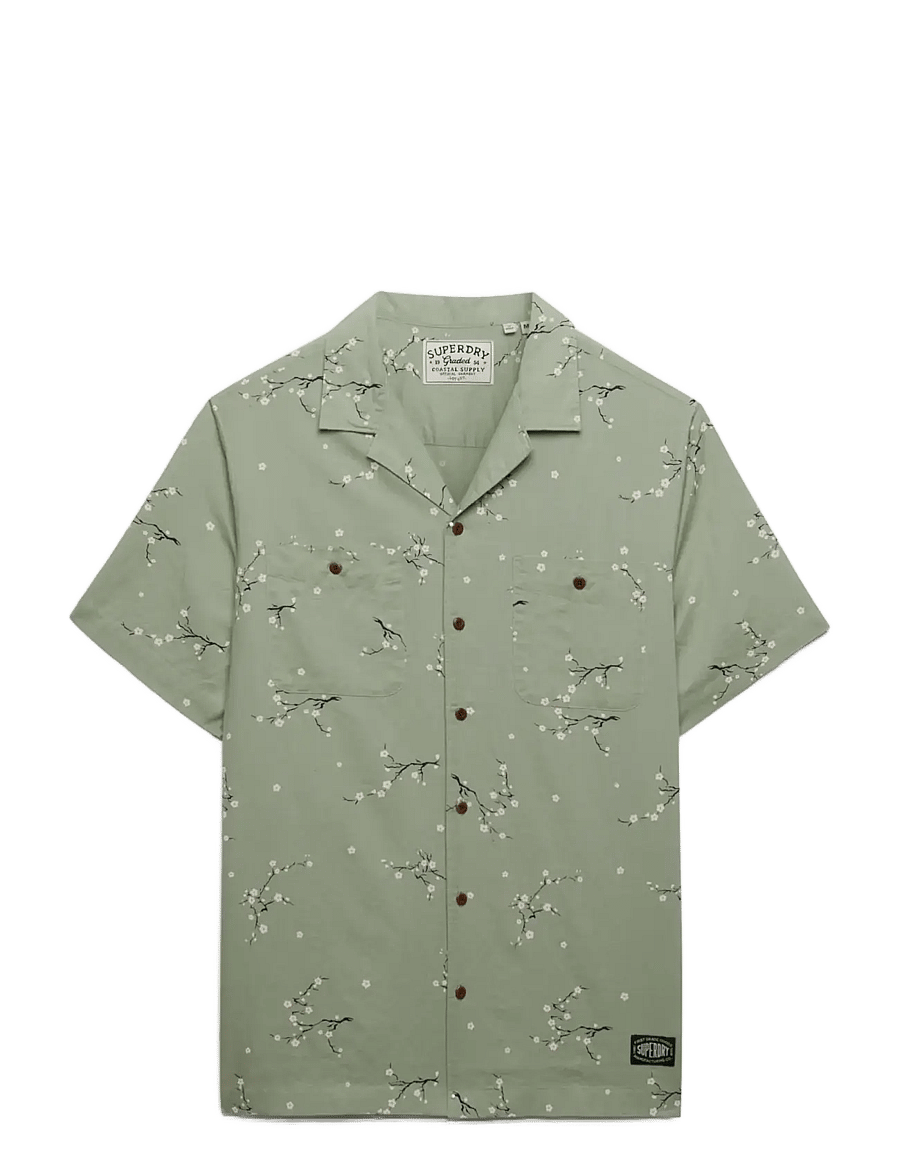 Superdry - S/S PRINTED BEACH SHIRT - gemusterte hemden - shibori blossom sage - 1