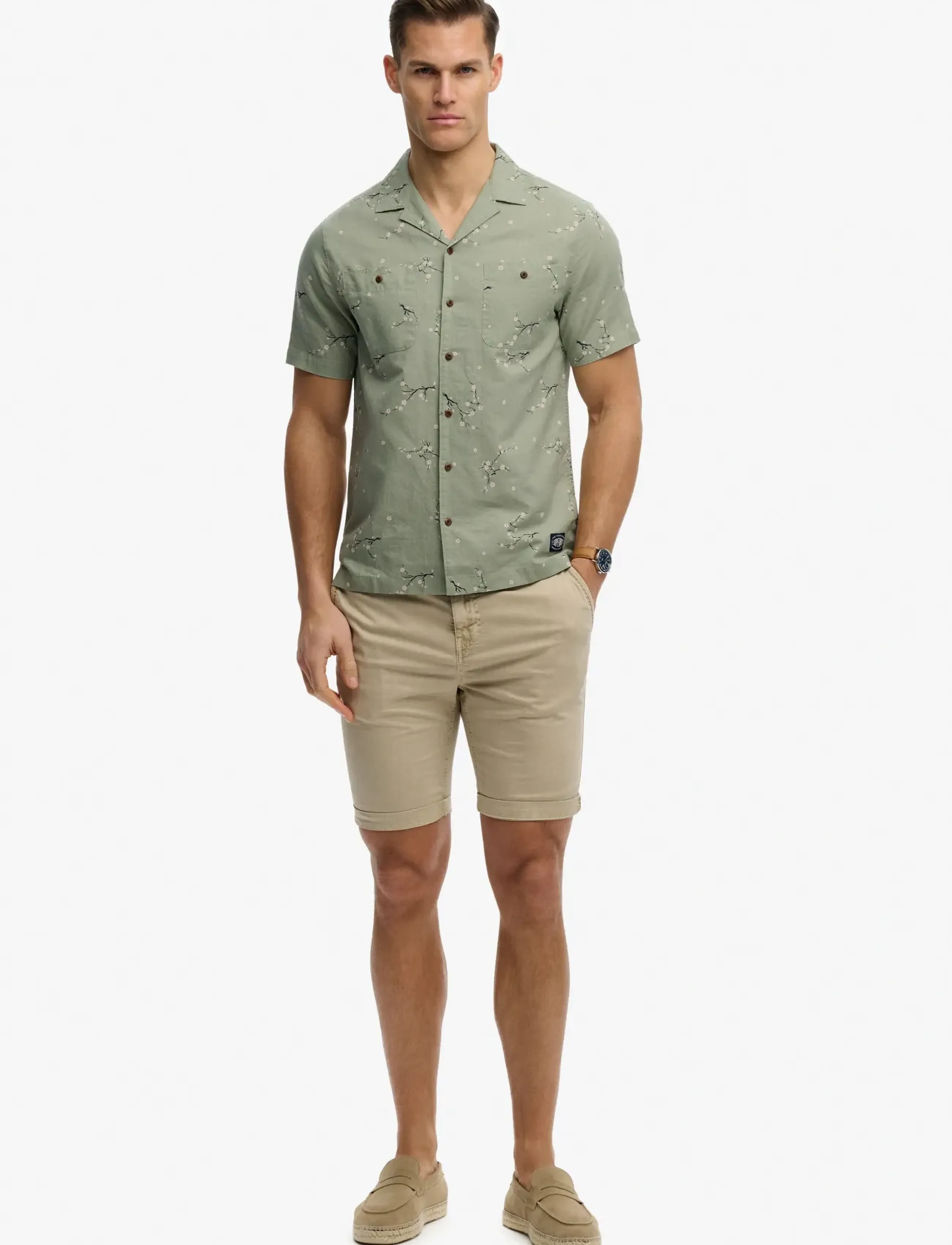 Superdry - S/S PRINTED BEACH  SHIRT - kasdienio stiliaus marškiniai - shibori blossom sage - 3