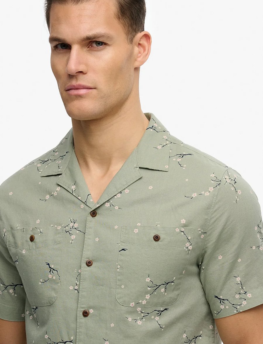 Superdry - S/S PRINTED BEACH SHIRT - gemusterte hemden - shibori blossom sage - 5