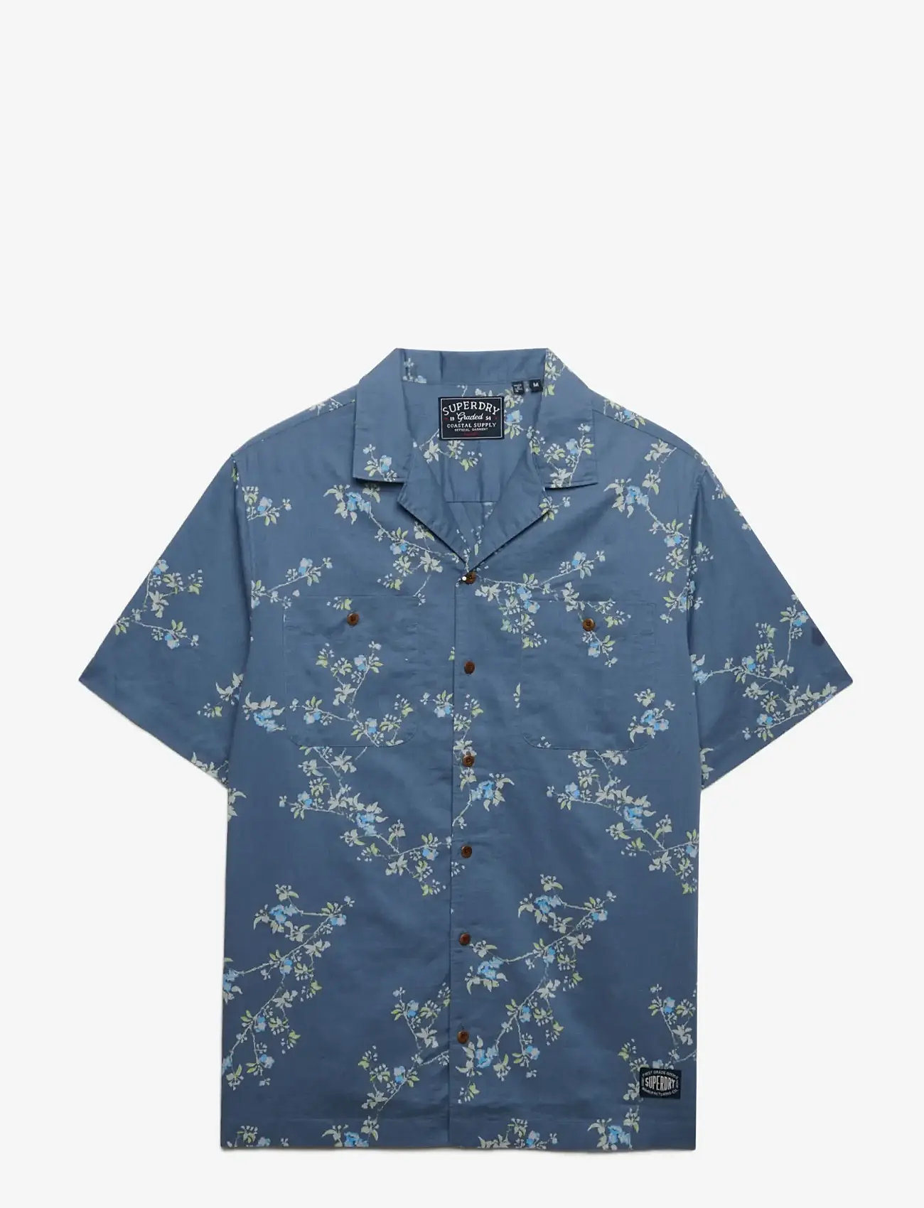 Superdry - S/S PRINTED BEACH  SHIRT - mønstrede skjorter - spring buds blue - 1
