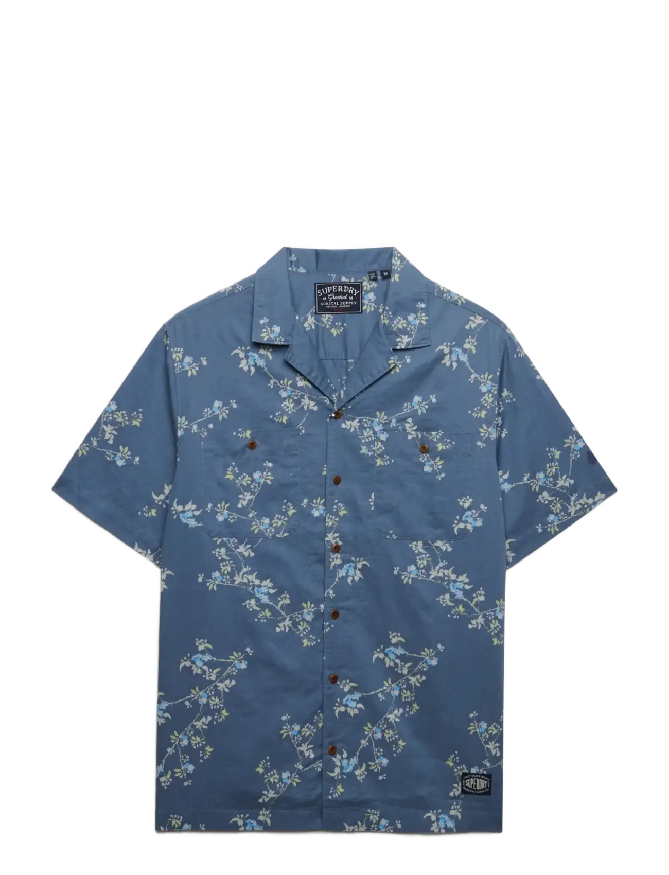 Superdry - S/S PRINTED BEACH SHIRT - mynstraðar skyrtur - spring buds blue - 1