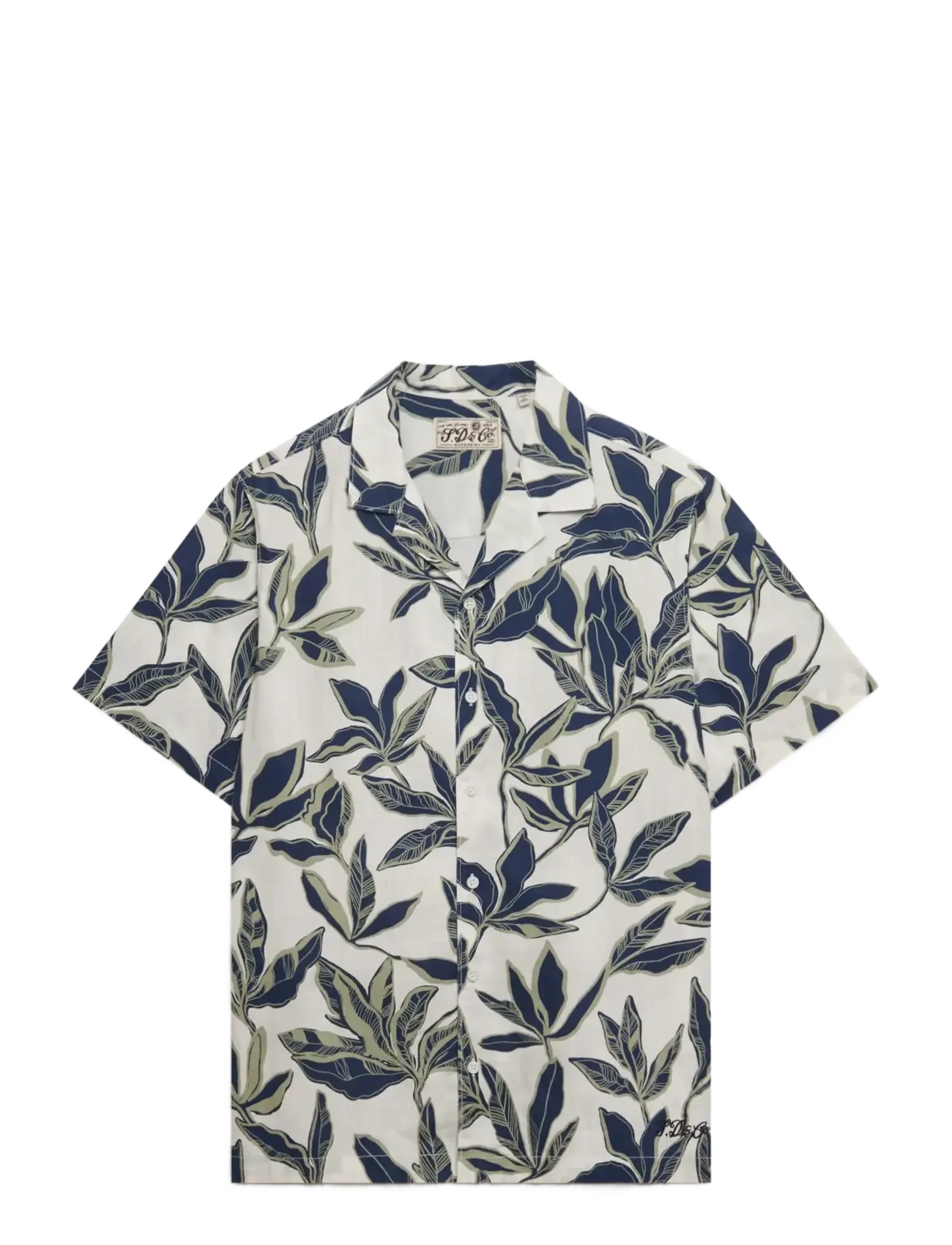 Superdry CABANA POOLSIDE S/S SHIRT - Kauluspaidat - BANANA LEAF ECRU / multi