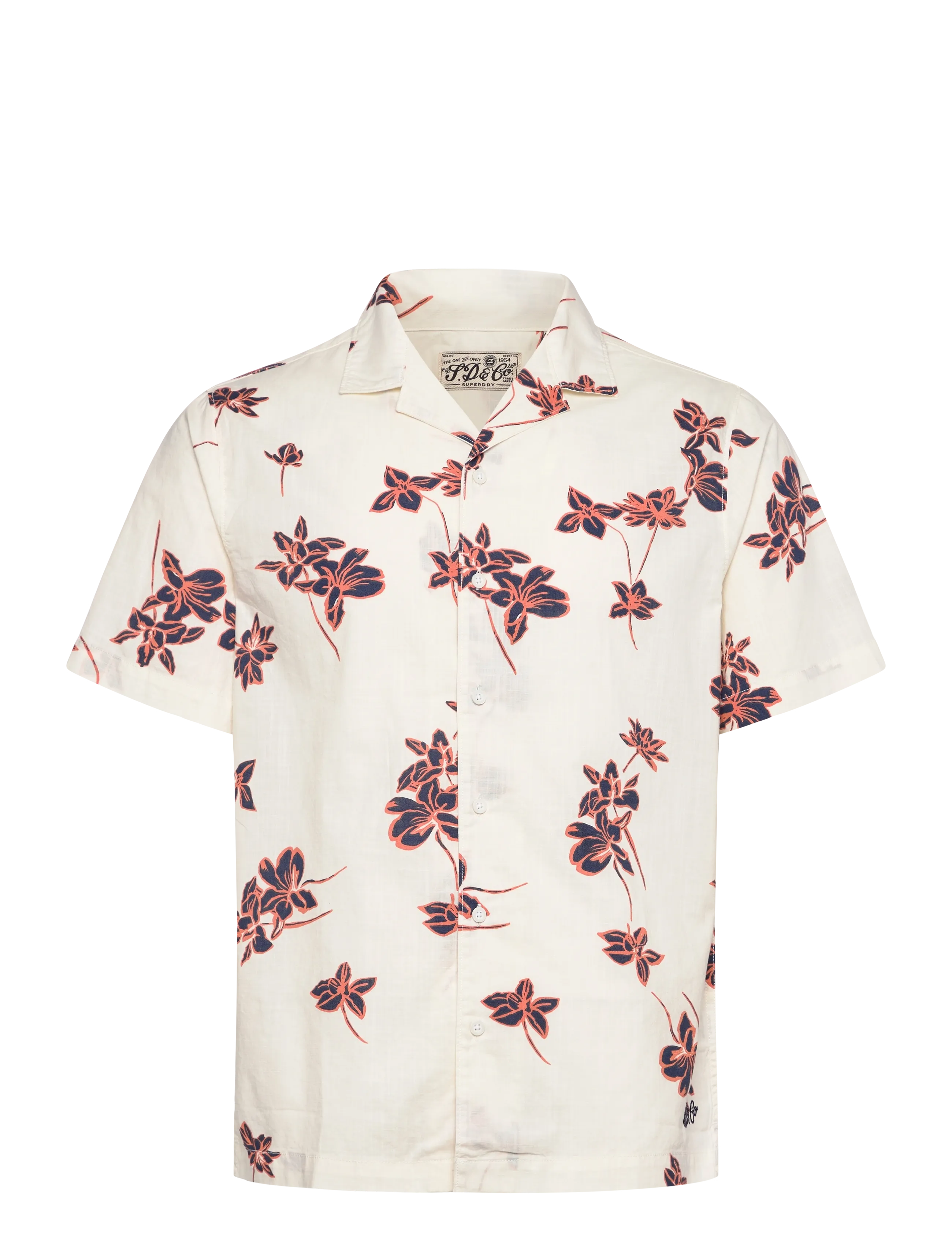Superdry CABANA POOLSIDE S/S SHIRT - Skjorter - LOTUS FLOWER OFF WHITE / cream