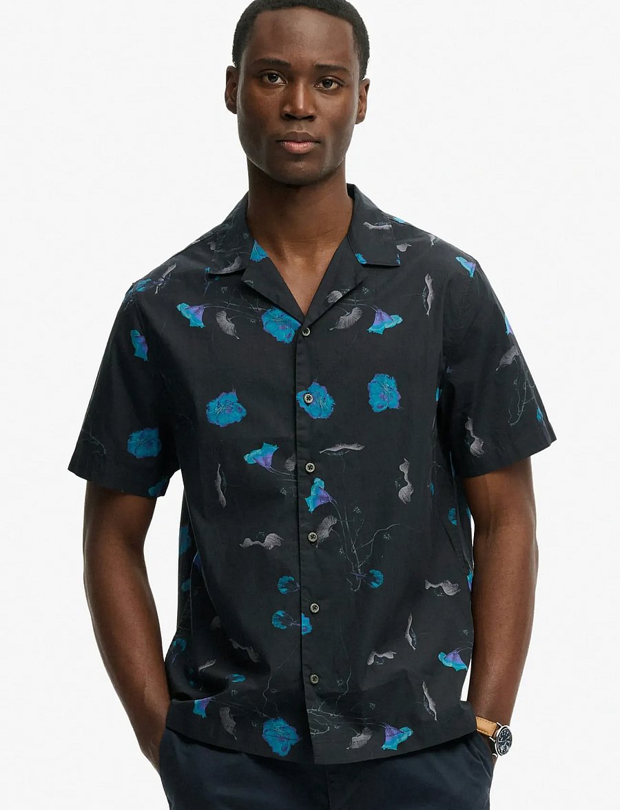 Superdry - CABANA PRINT S/S SHIRT - short-sleeved shirts - sapphire nasturtium - 0
