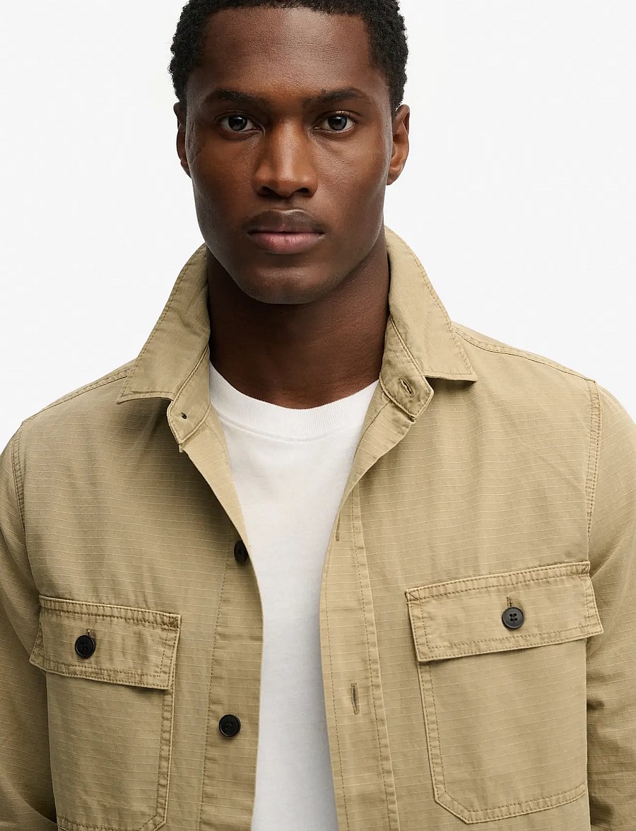 Superdry - MILITARY L/S SHIRT - casual skjortor - canyon sand brown - 4