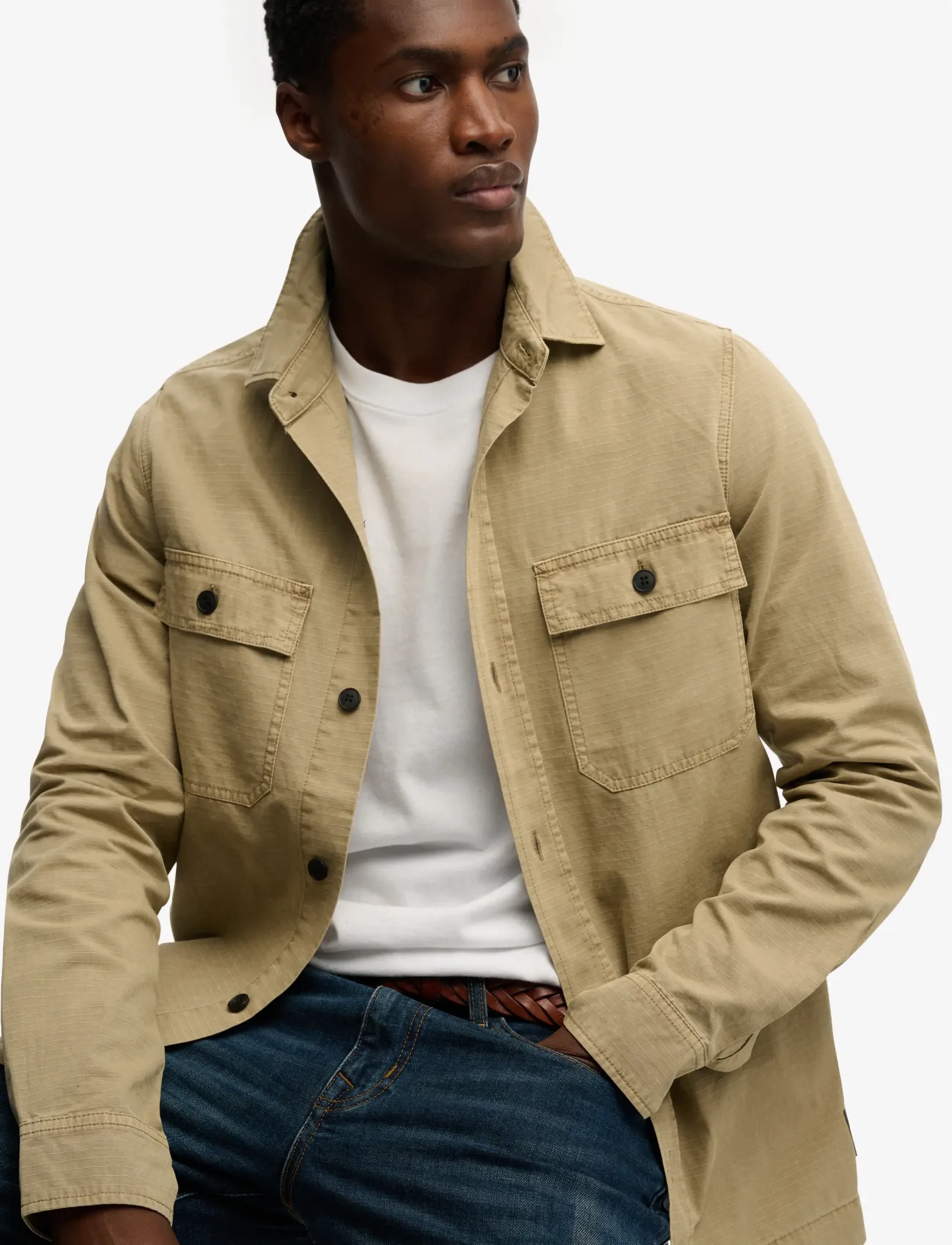 Superdry - MILITARY L/S SHIRT - casual skjortor - canyon sand brown - 5