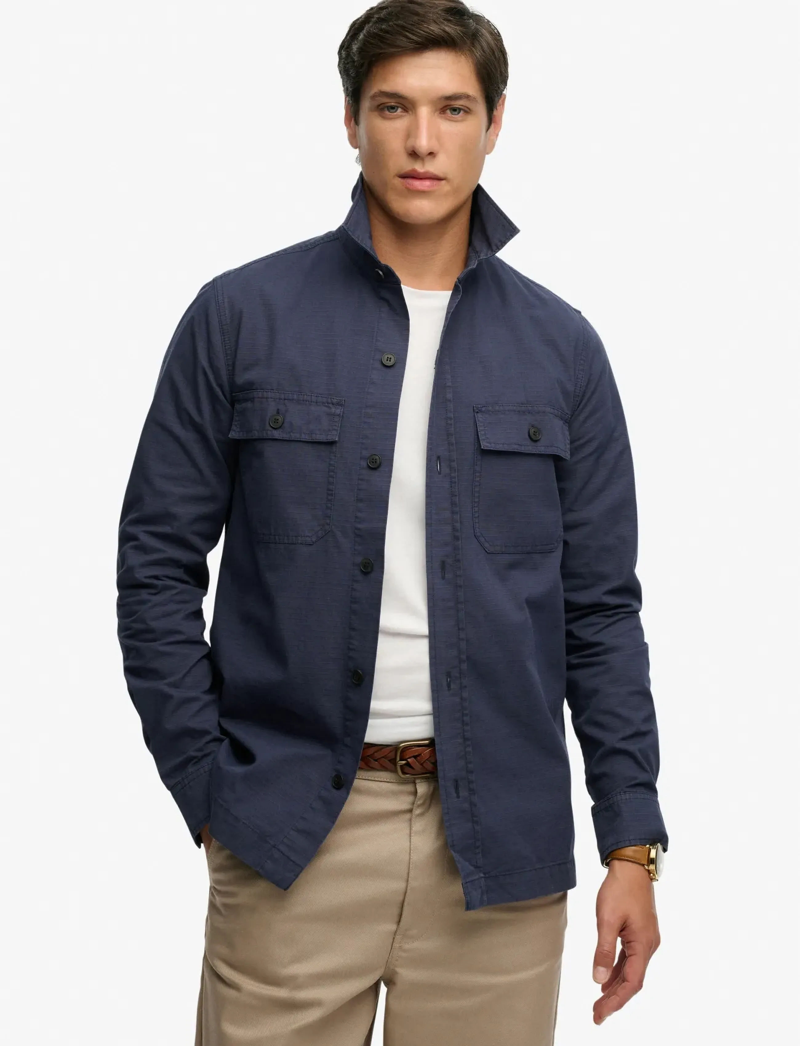 Superdry MILITARY L/S SHIRT - Overshirts - FRENCH NAVY / navy