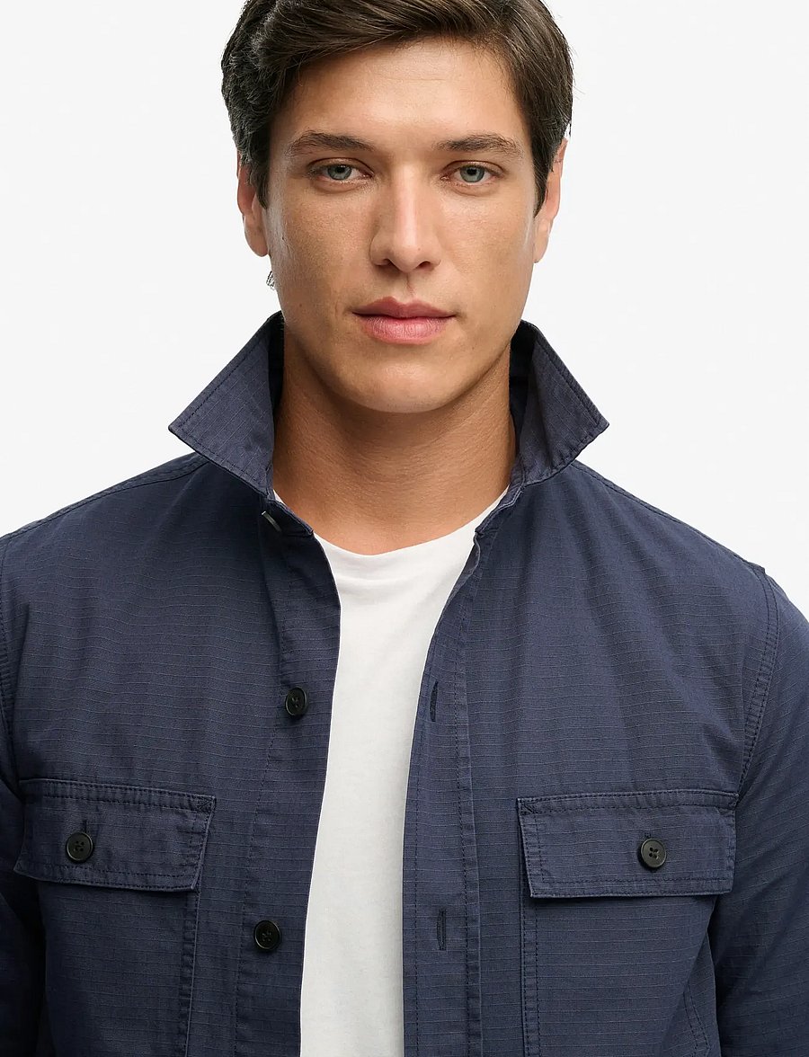 Superdry - MILITARY L/S SHIRT - casual skjortor - french navy - 4