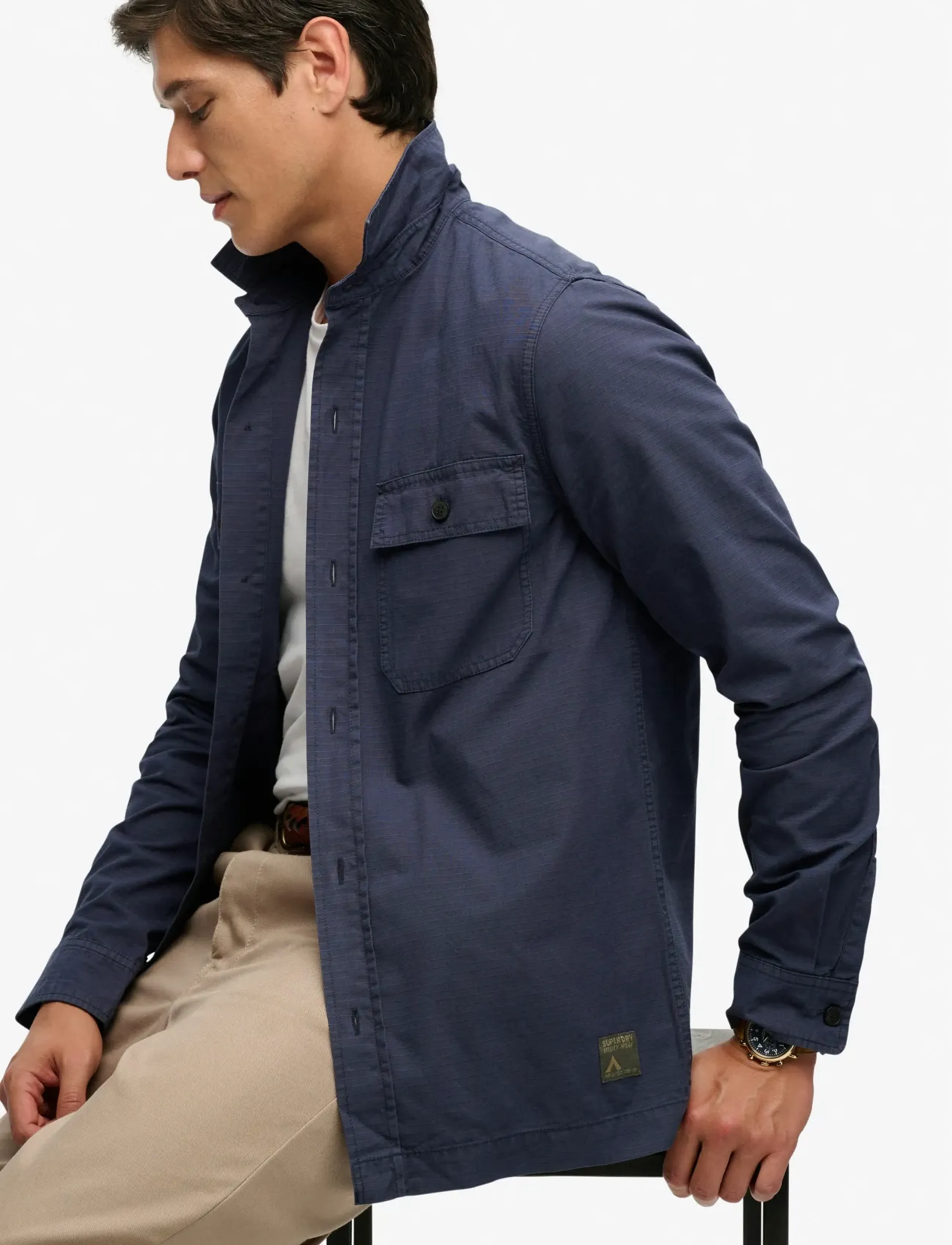 Superdry - MILITARY L/S SHIRT - casual skjortor - french navy - 5