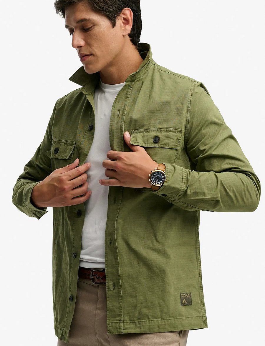 Superdry - MILITARY L/S SHIRT - Überhemden - olive khaki - 5