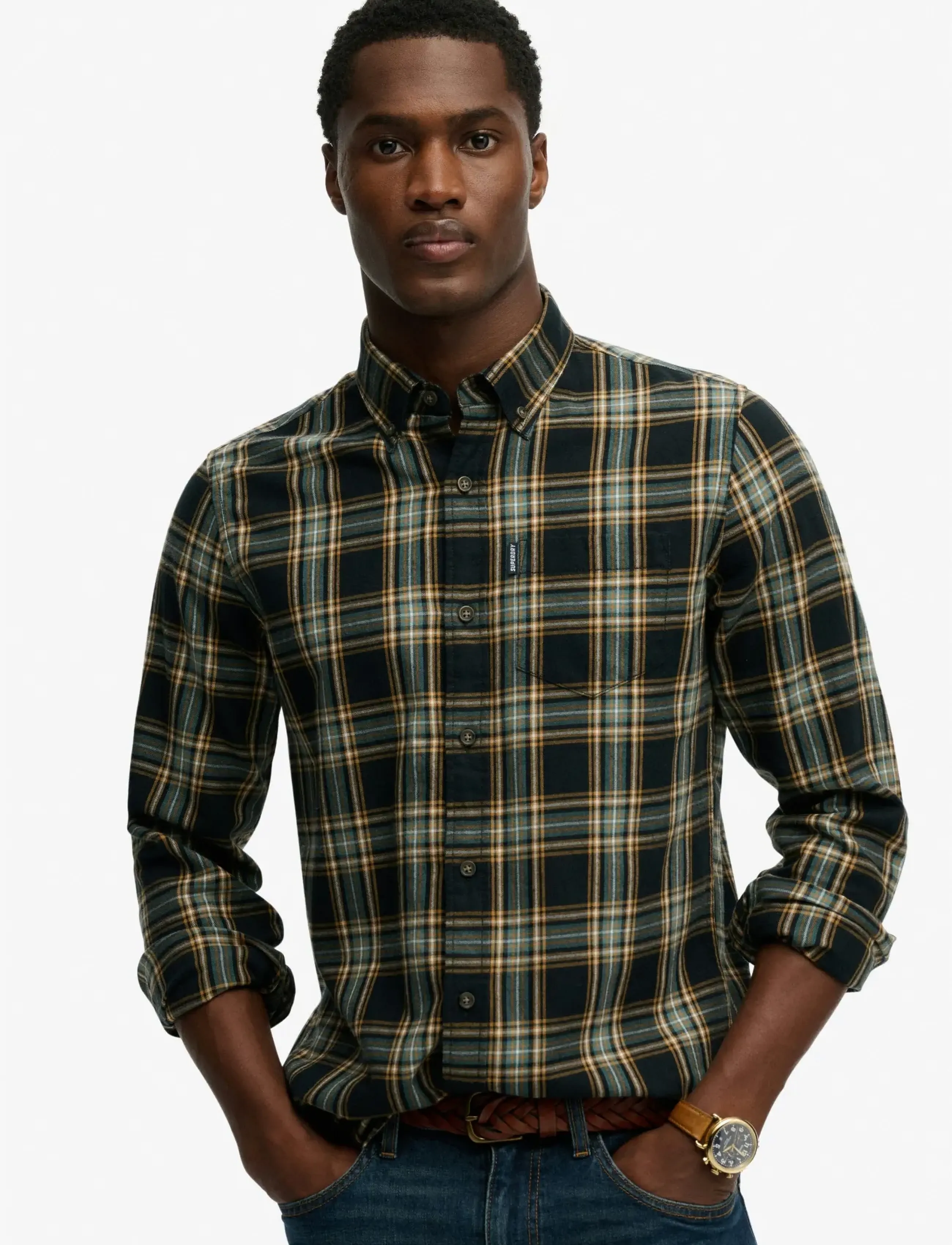Superdry - VINTAGE CHECK SHIRT - rutiga skjortor - pasadena check black - 0