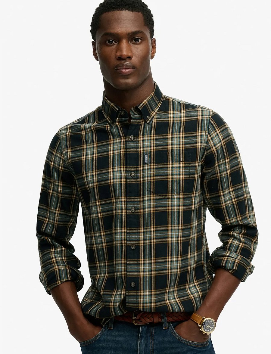 Superdry - VINTAGE CHECK SHIRT - rutiga skjortor - pasadena check black - 0