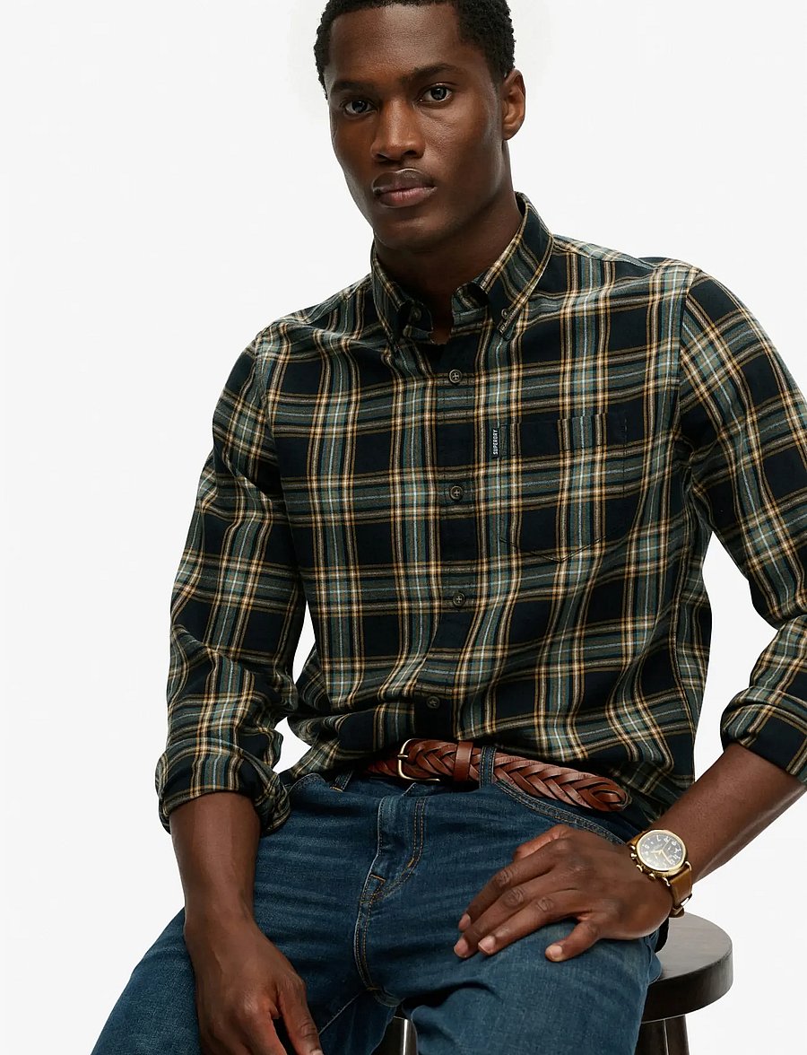 Superdry - VINTAGE CHECK SHIRT - rutiga skjortor - pasadena check black - 4