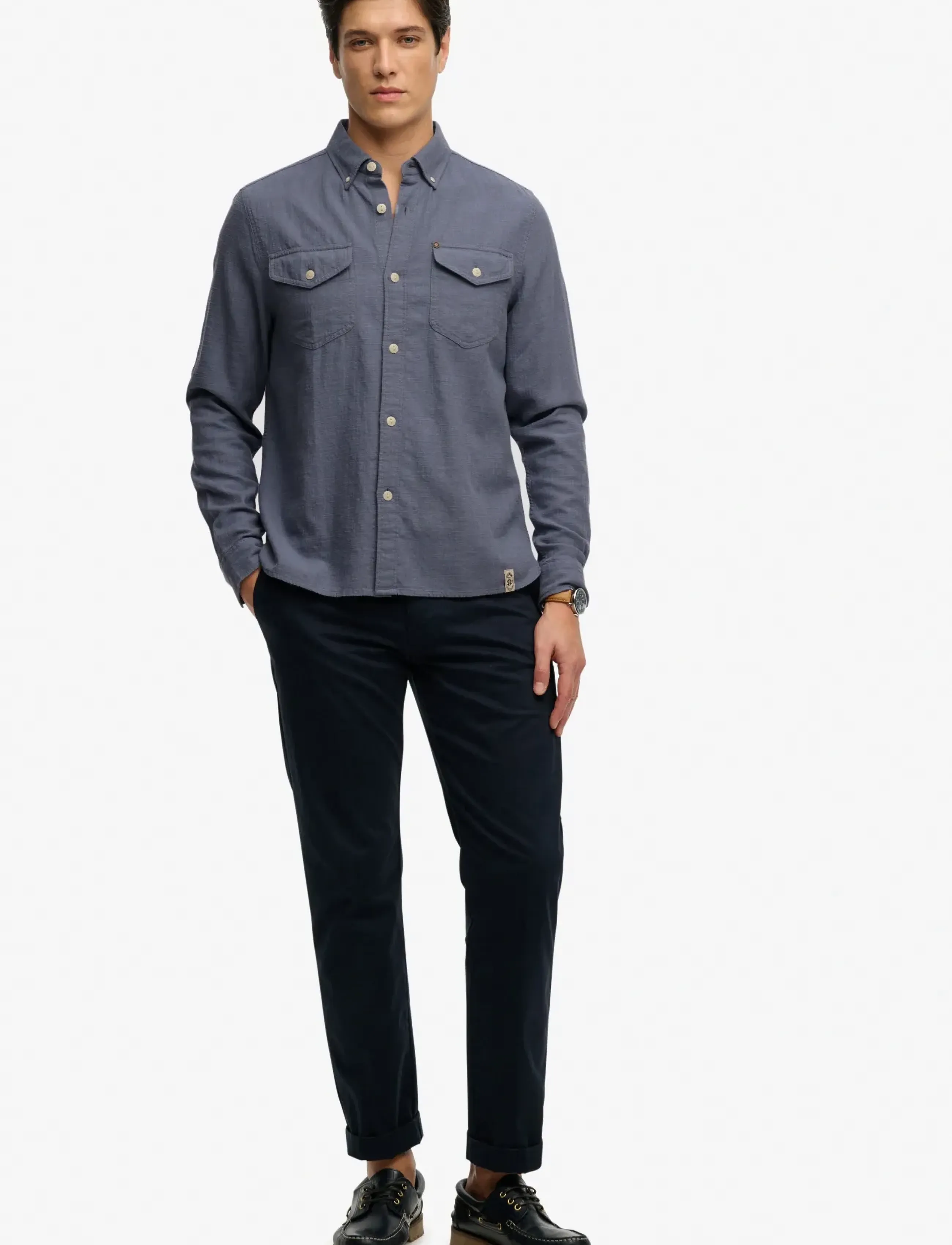 Superdry - MERCHANT LITE L/S SHIRT - casual shirts - flint blue - 3