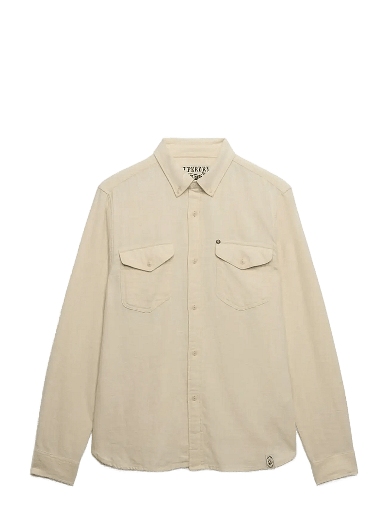 Superdry - MERCHANT LITE L/S SHIRT - casual hemden - riff white - 1