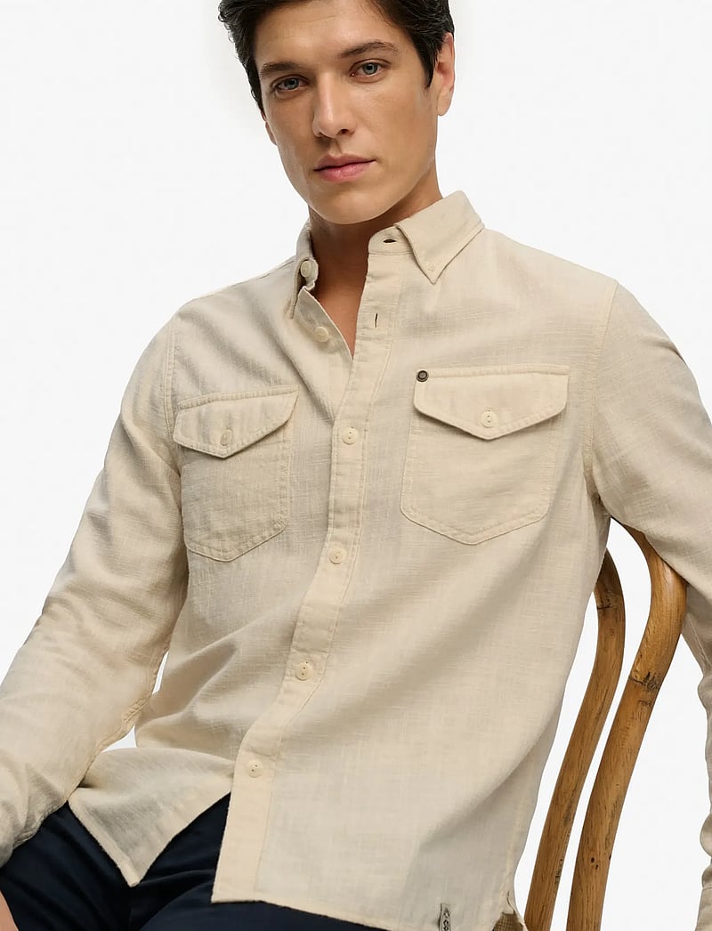 Superdry - MERCHANT LITE L/S SHIRT - casual hemden - riff white - 3