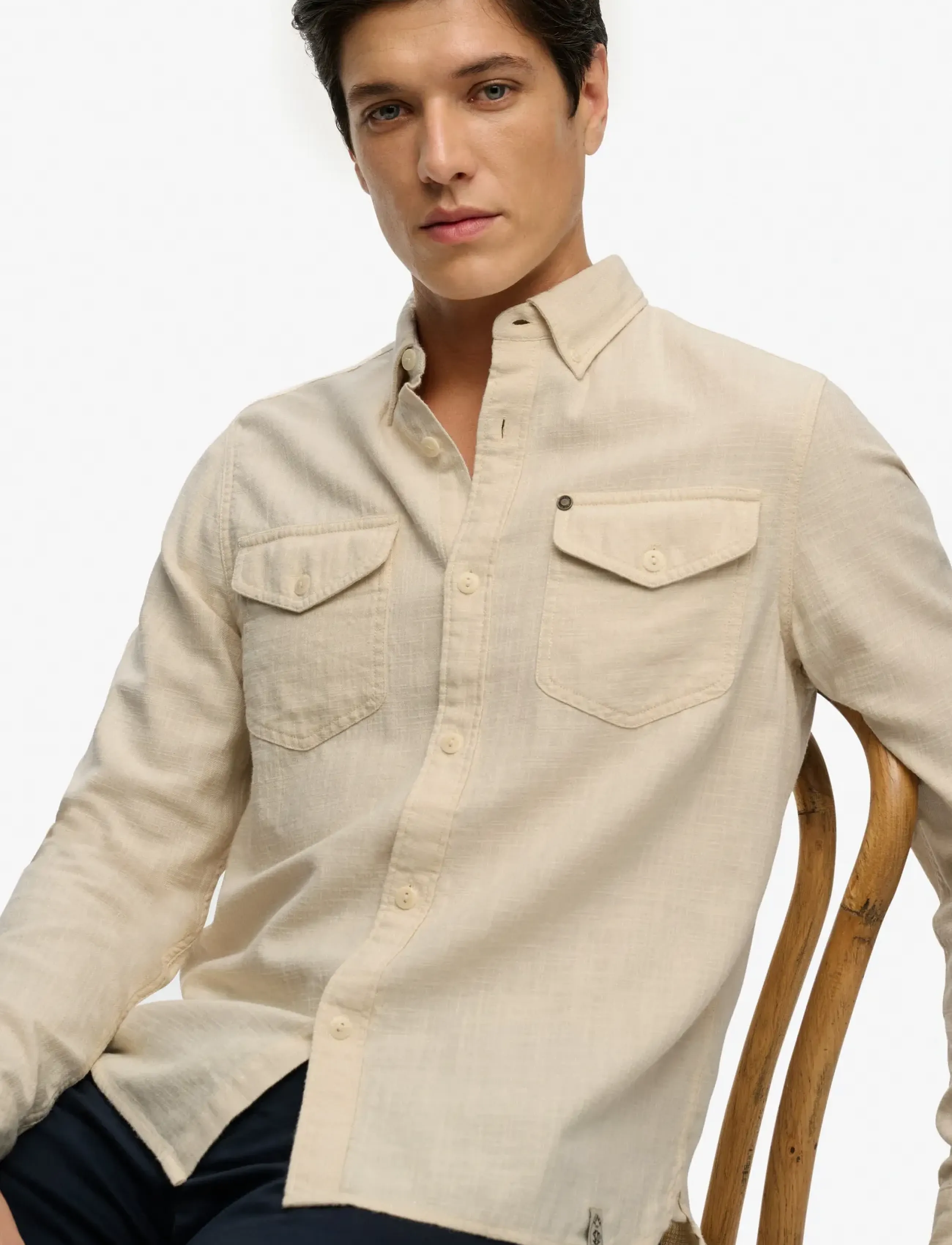 Superdry - MERCHANT LITE L/S SHIRT - kasdienio stiliaus marškiniai - riff white - 3