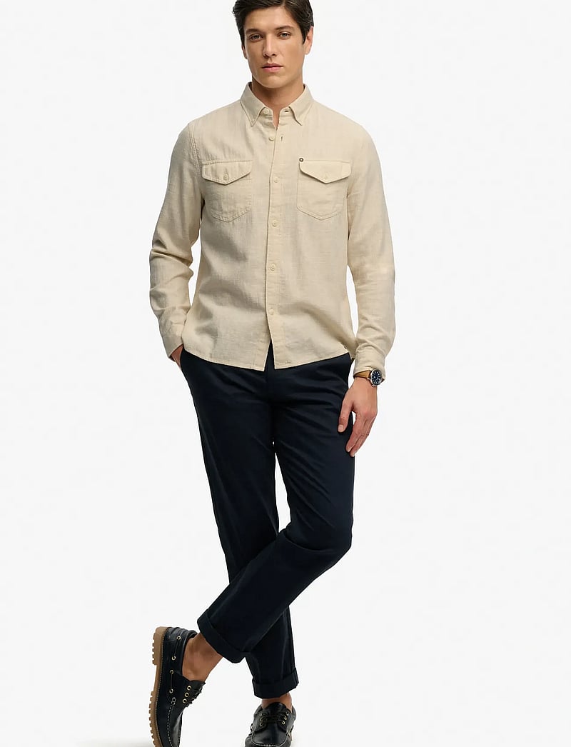 Superdry - MERCHANT LITE L/S SHIRT - casual hemden - riff white - 4