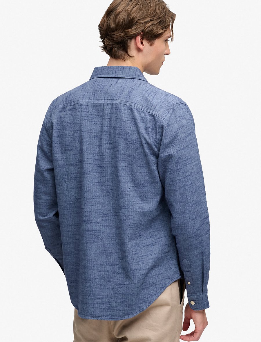 Superdry - HERRINGBONE WORKWEAR SHIRT - flint blue slub - 2