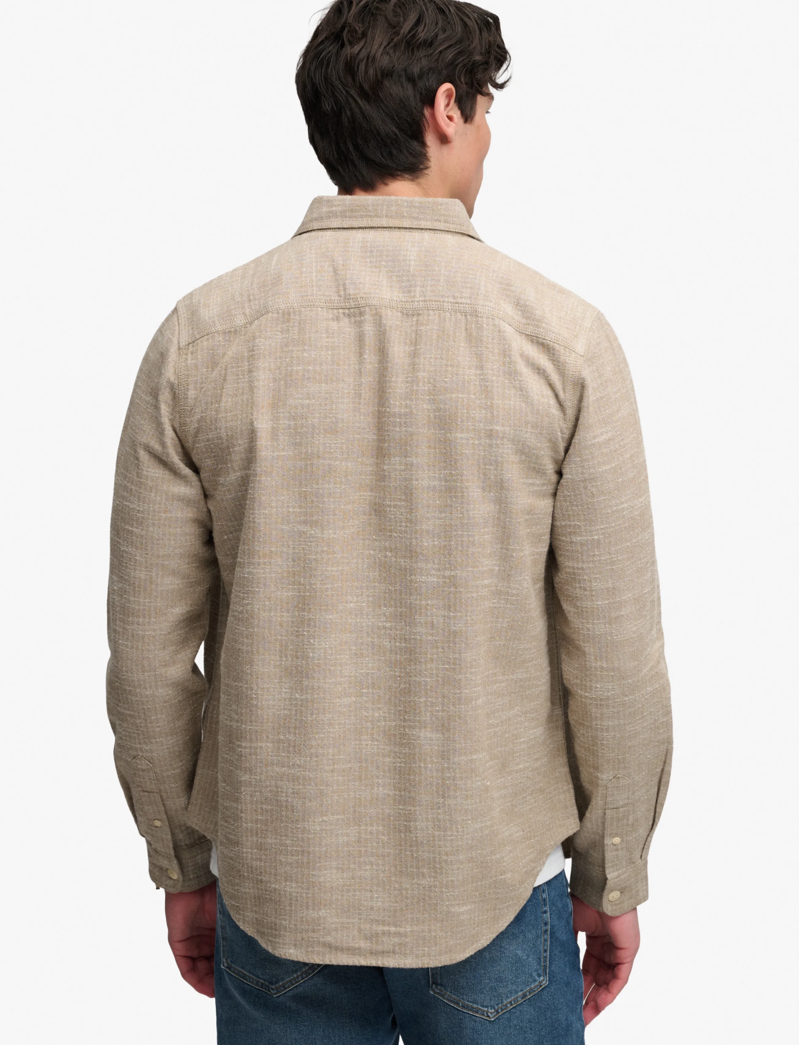 Superdry - HERRINGBONE WORKWEAR SHIRT - tobacco brown slub - 2
