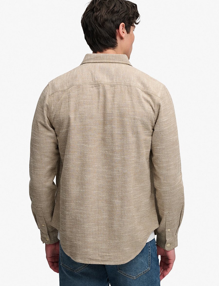 Superdry - HERRINGBONE WORKWEAR SHIRT - tobacco brown slub - 2