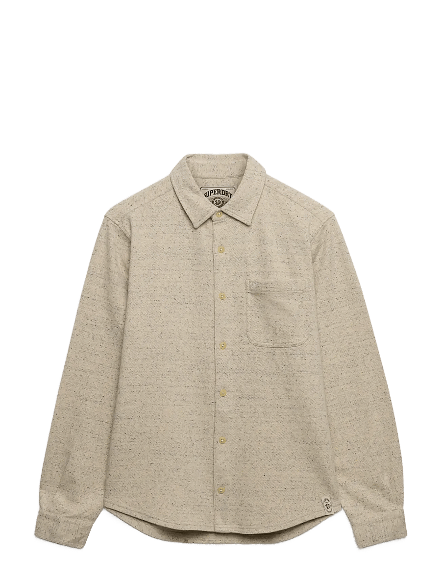 Superdry - TWILL TWEED JERSEY SHIRT - freizeithemden - ecru tweed - 1