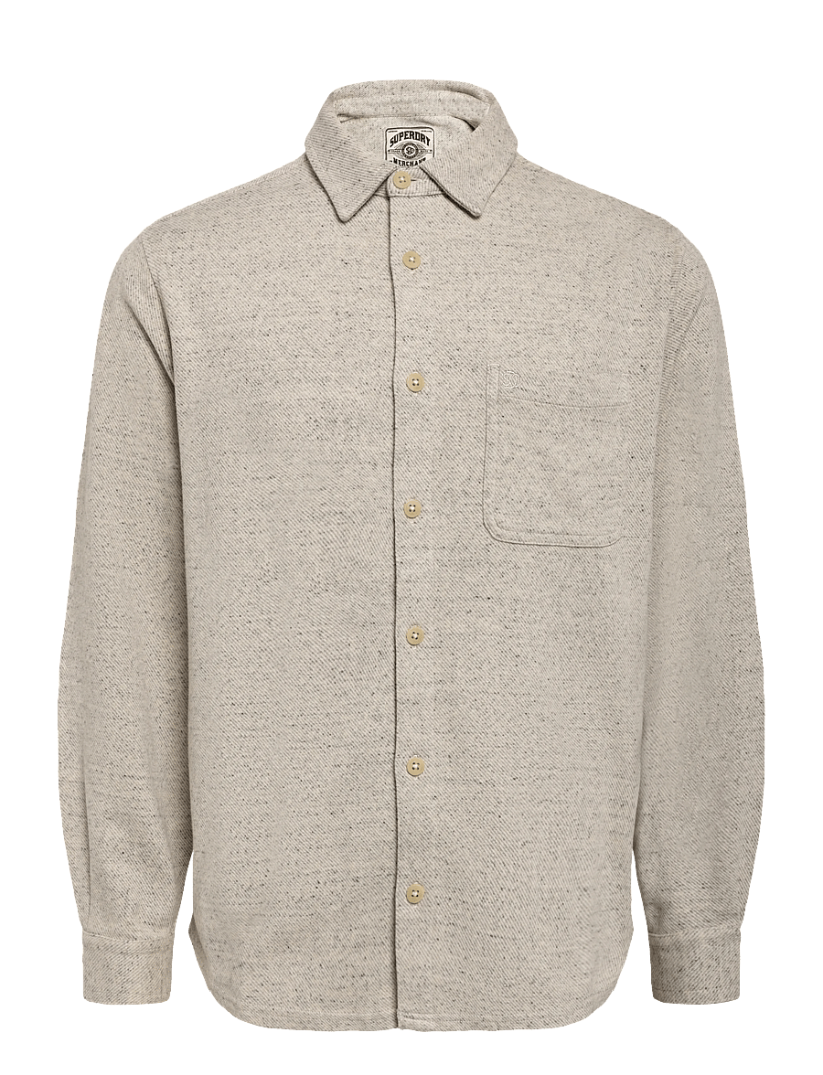 Superdry - TWILL TWEED JERSEY SHIRT - casual skjorter - ecru tweed - 1