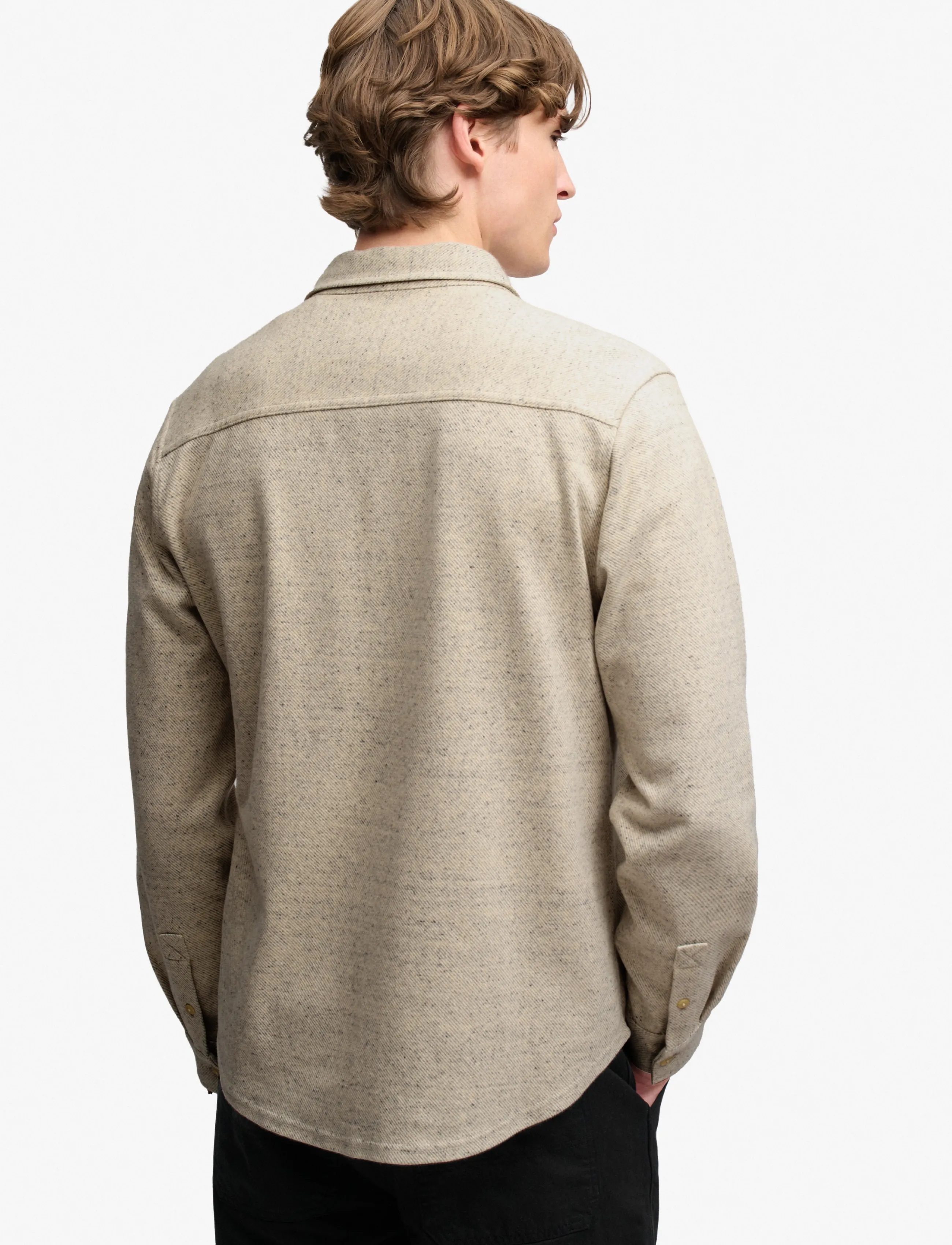 Superdry - TWILL TWEED JERSEY SHIRT - freizeithemden - ecru tweed - 2