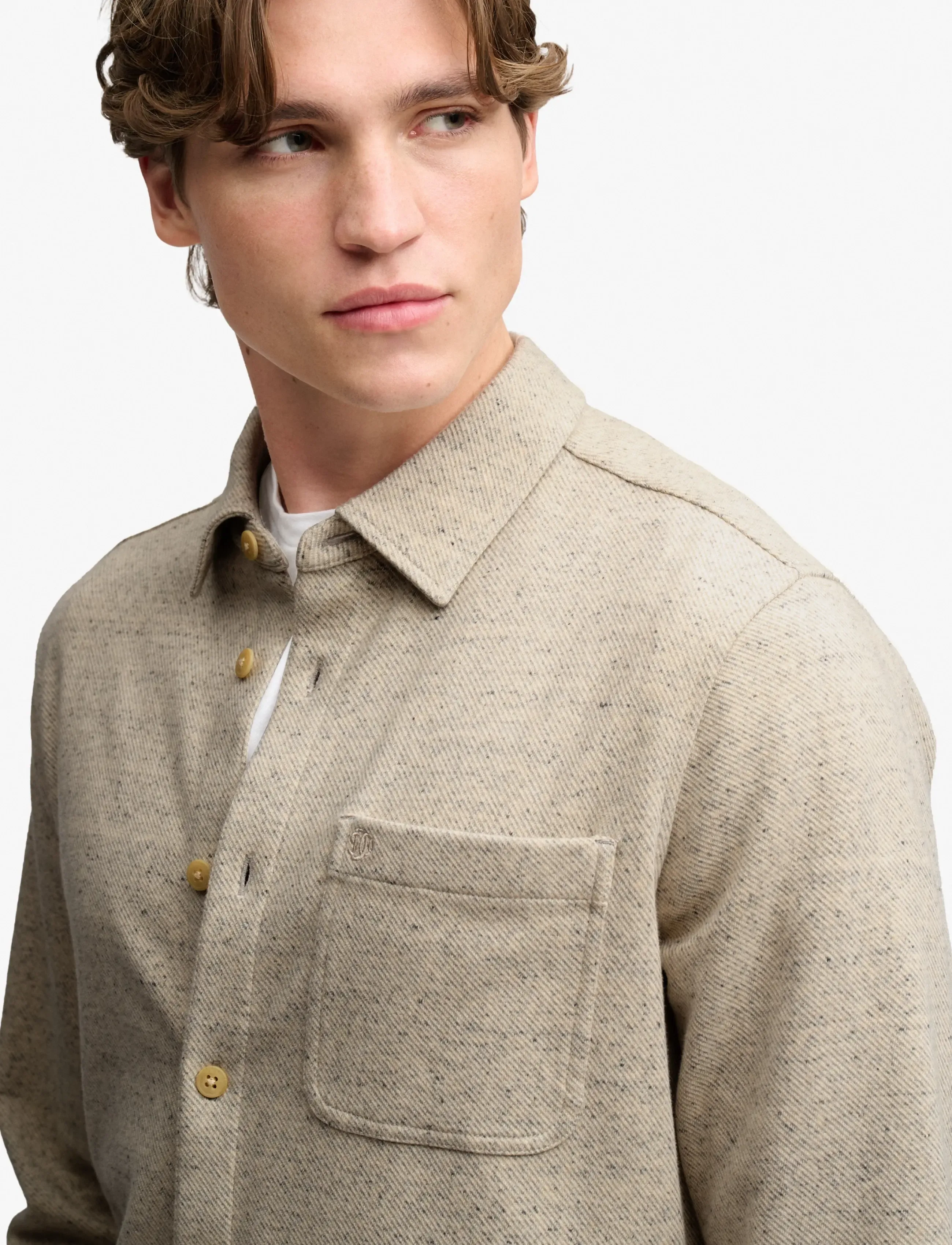 Superdry - TWILL TWEED JERSEY SHIRT - freizeithemden - ecru tweed - 3