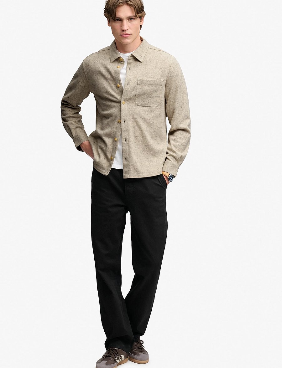 Superdry - TWILL TWEED JERSEY SHIRT - freizeithemden - ecru tweed - 5