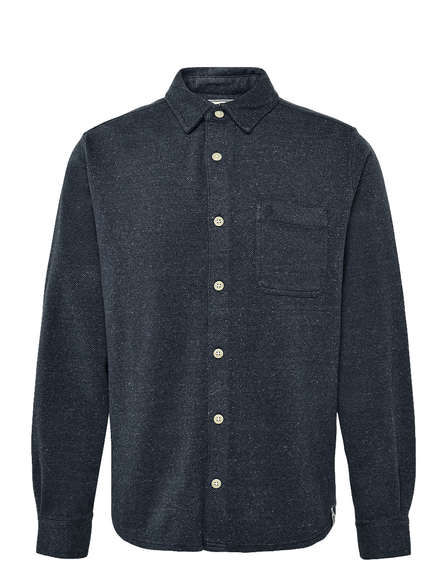 Superdry - TWILL TWEED JERSEY SHIRT - freizeithemden - navy tweed - 1