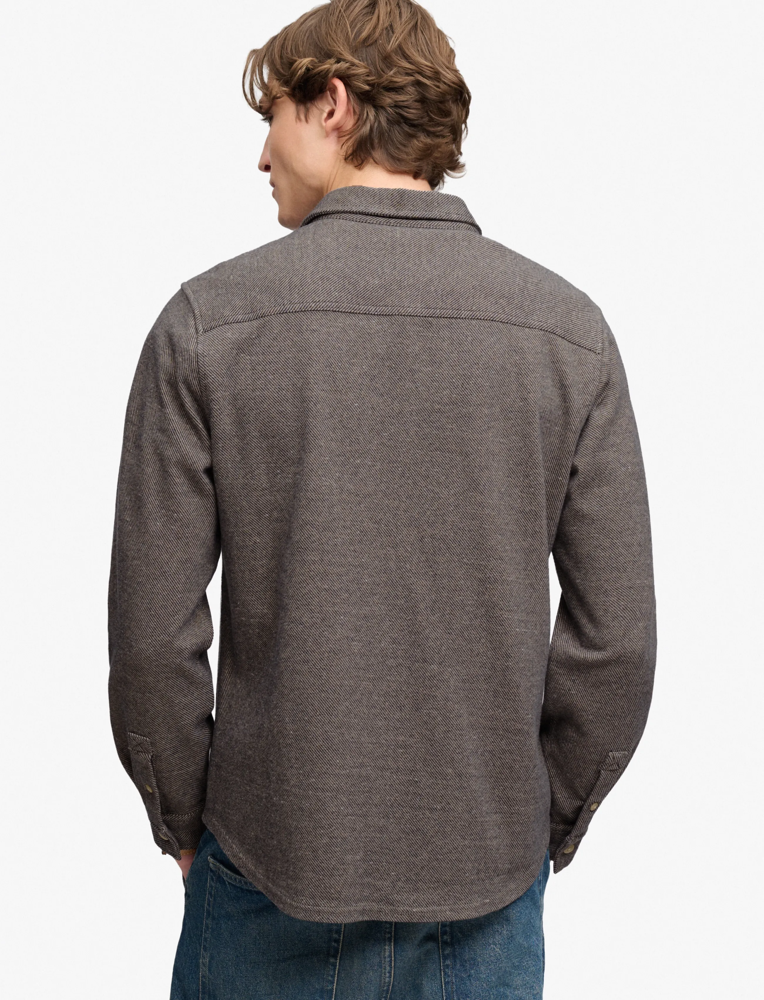 Superdry - TWILL TWEED JERSEY SHIRT - casual shirts - taupe tweed - 2