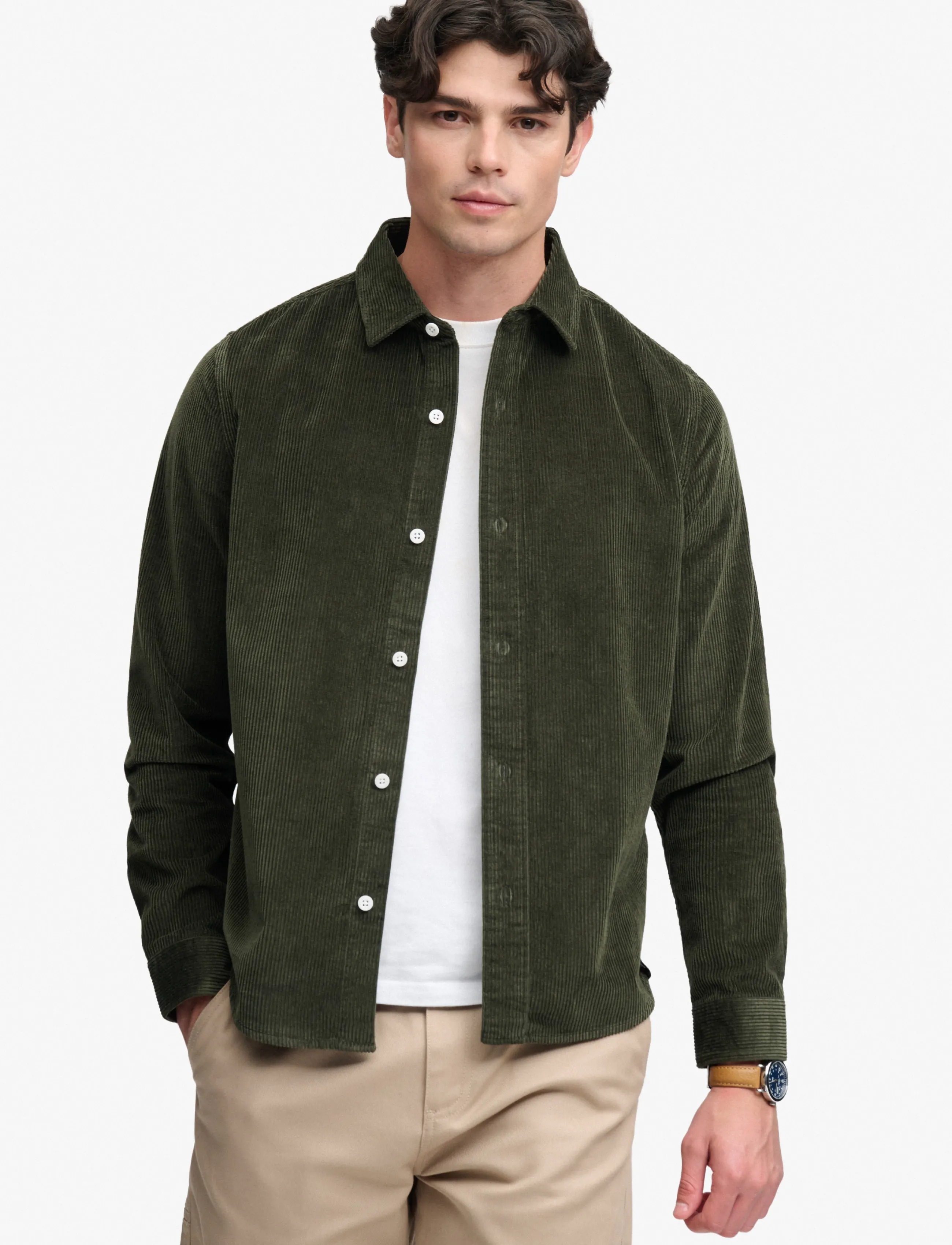 Superdry CORD OVERSHIRT - Clothing - SURPLUS GOODS OLIVE GREEN / khaki/green