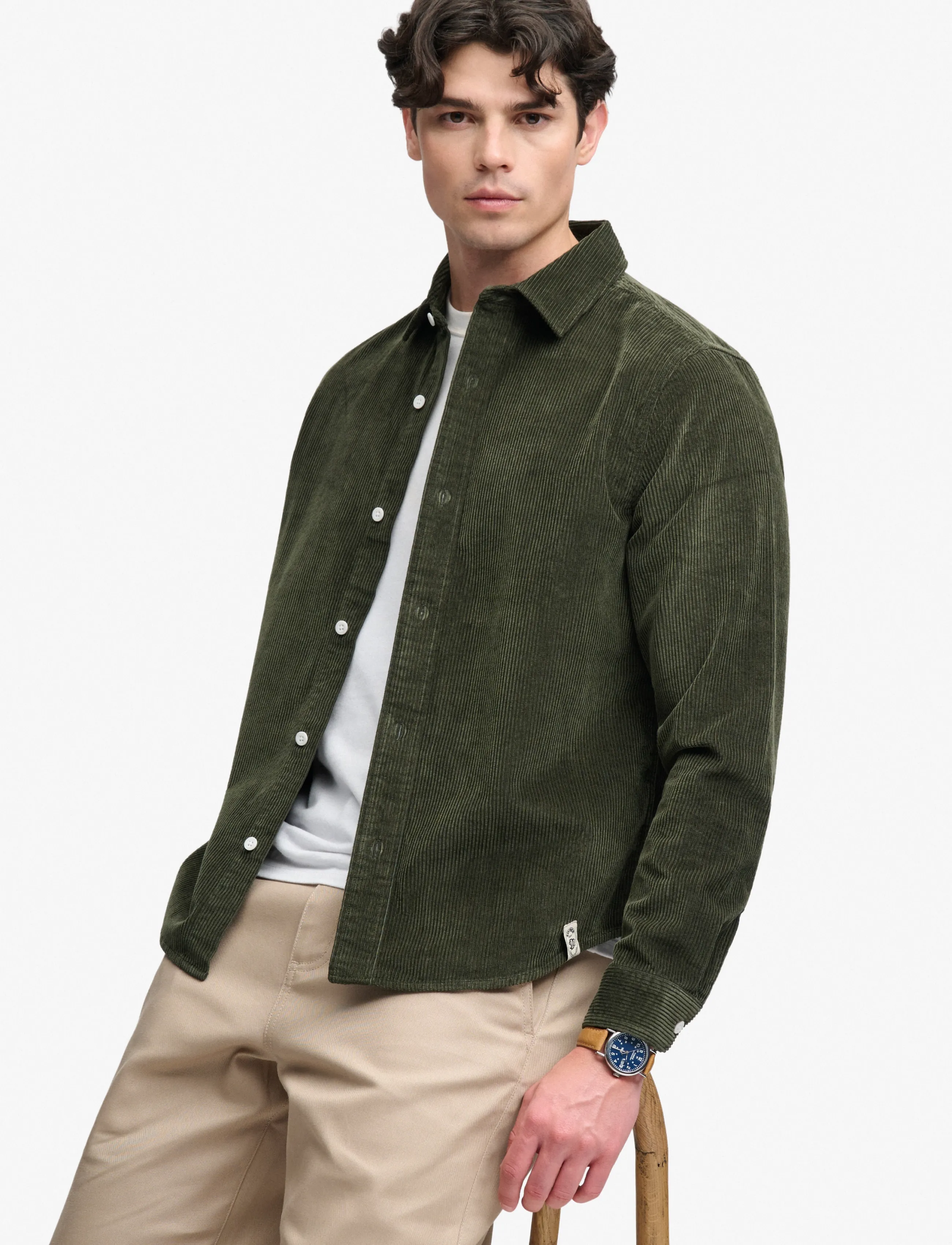Superdry - CORD OVERSHIRT - corduroy shirts - surplus goods olive green - 4
