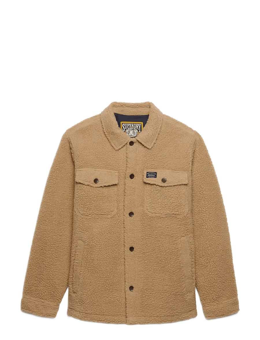 Superdry - RETRO FLEECE OVERSHIRT - höstjackor - classic tan brown - 1