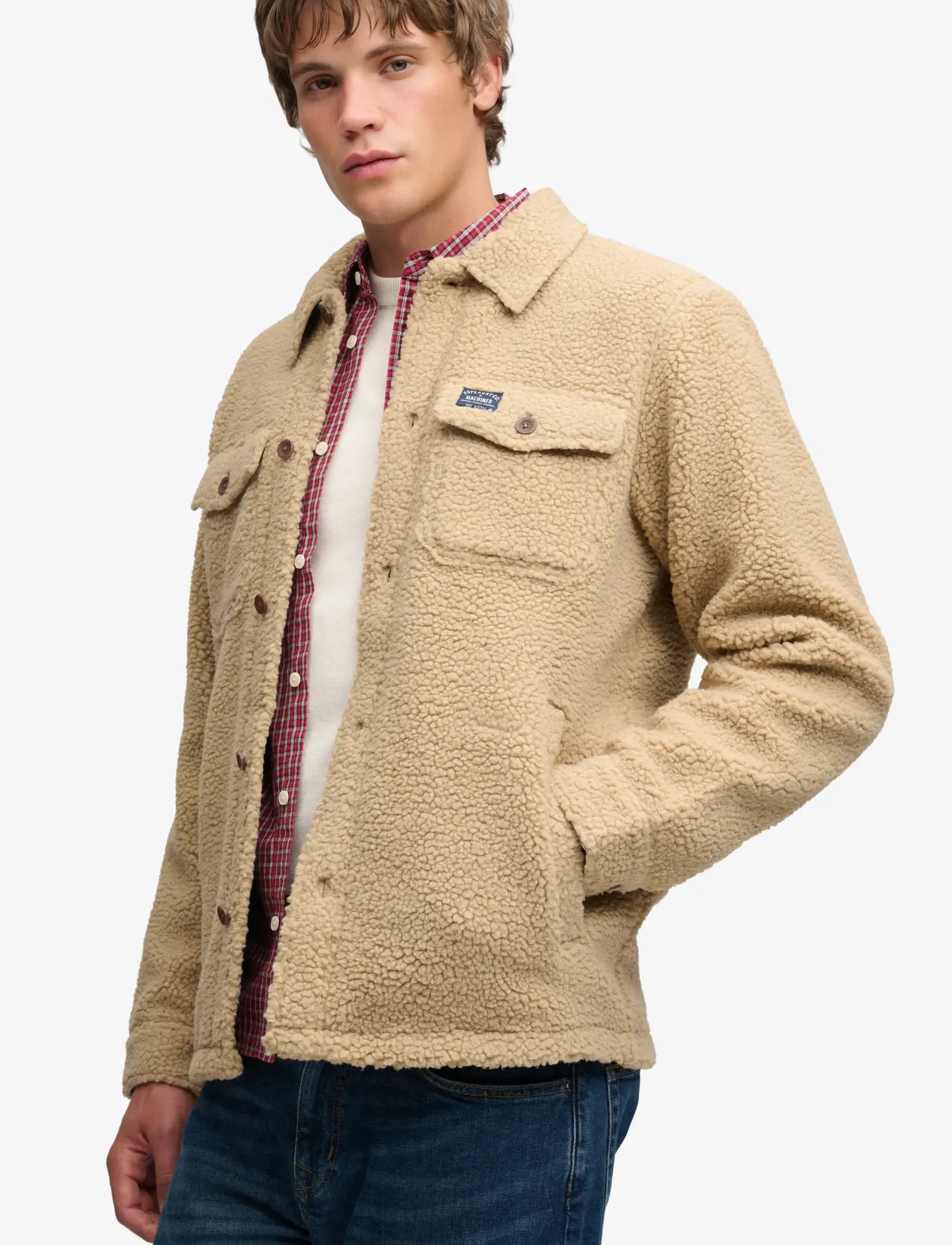 Superdry - RETRO FLEECE OVERSHIRT - höstjackor - classic tan brown - 4