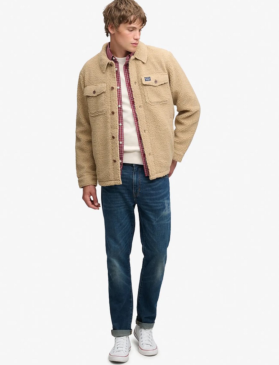 Superdry - RETRO FLEECE OVERSHIRT - höstjackor - classic tan brown - 5