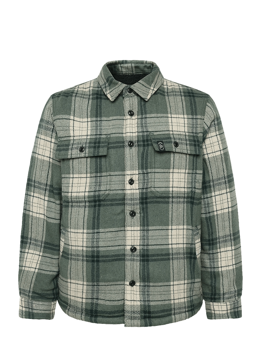Superdry - BORG LINED MILLER OVERSHIRT - vinterjakker - green check - 1