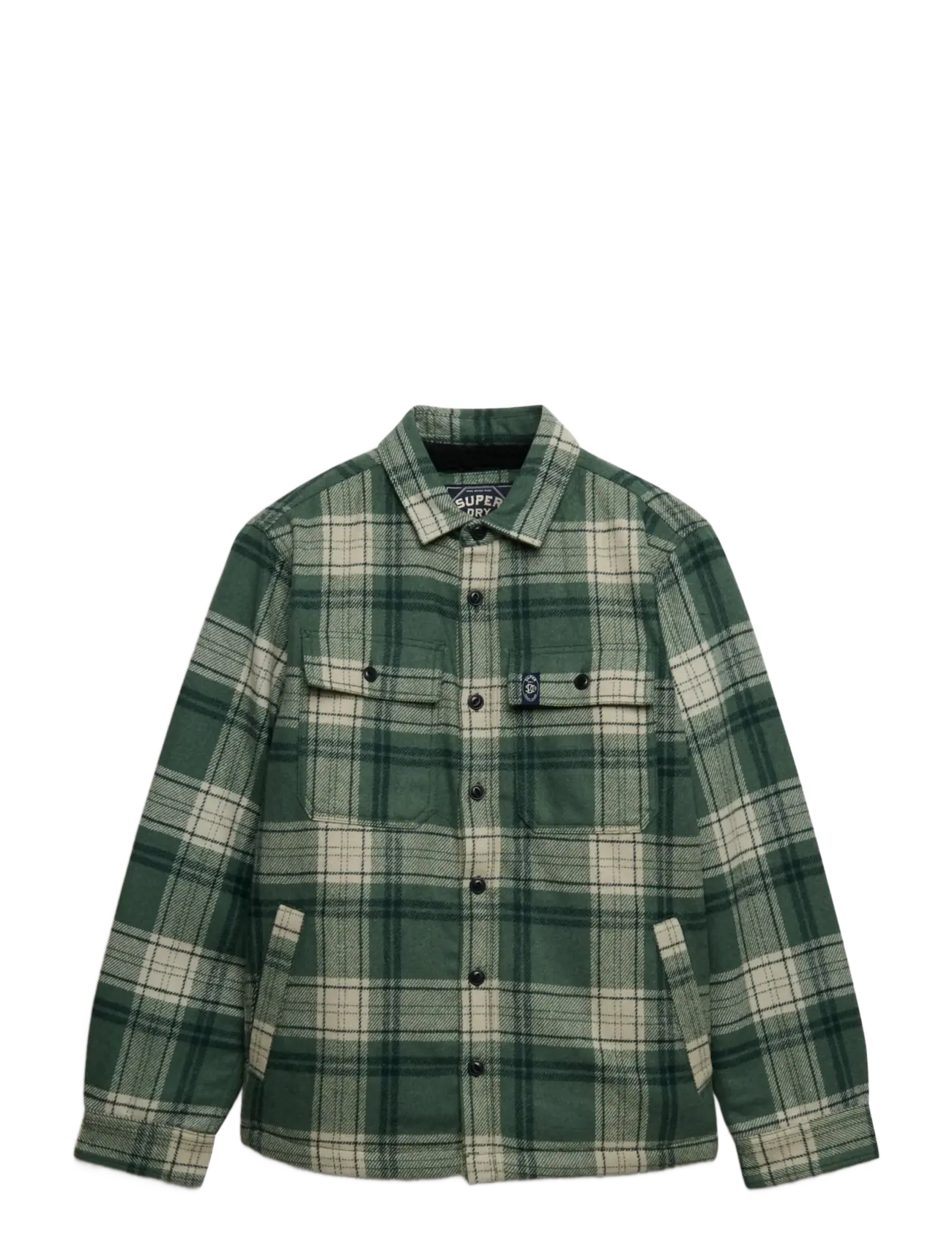 Superdry - BORG LINED MILLER OVERSHIRT - green check - 1