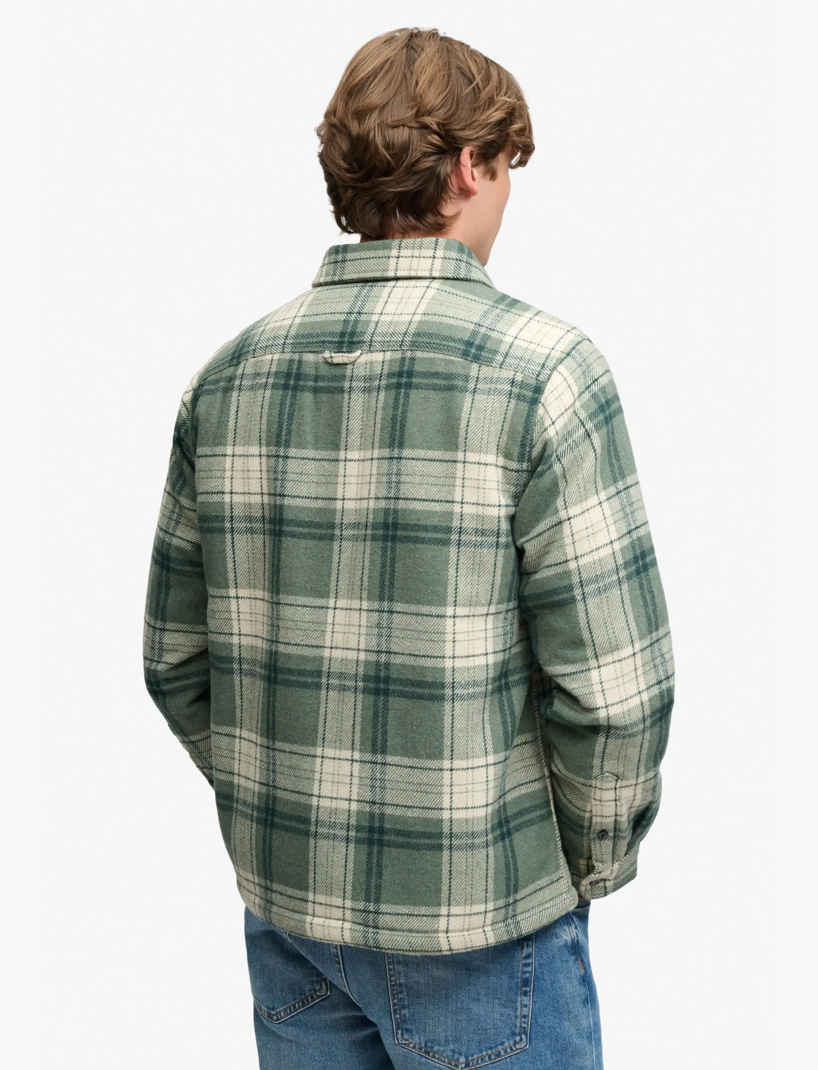 Superdry - BORG LINED MILLER OVERSHIRT - green check - 2